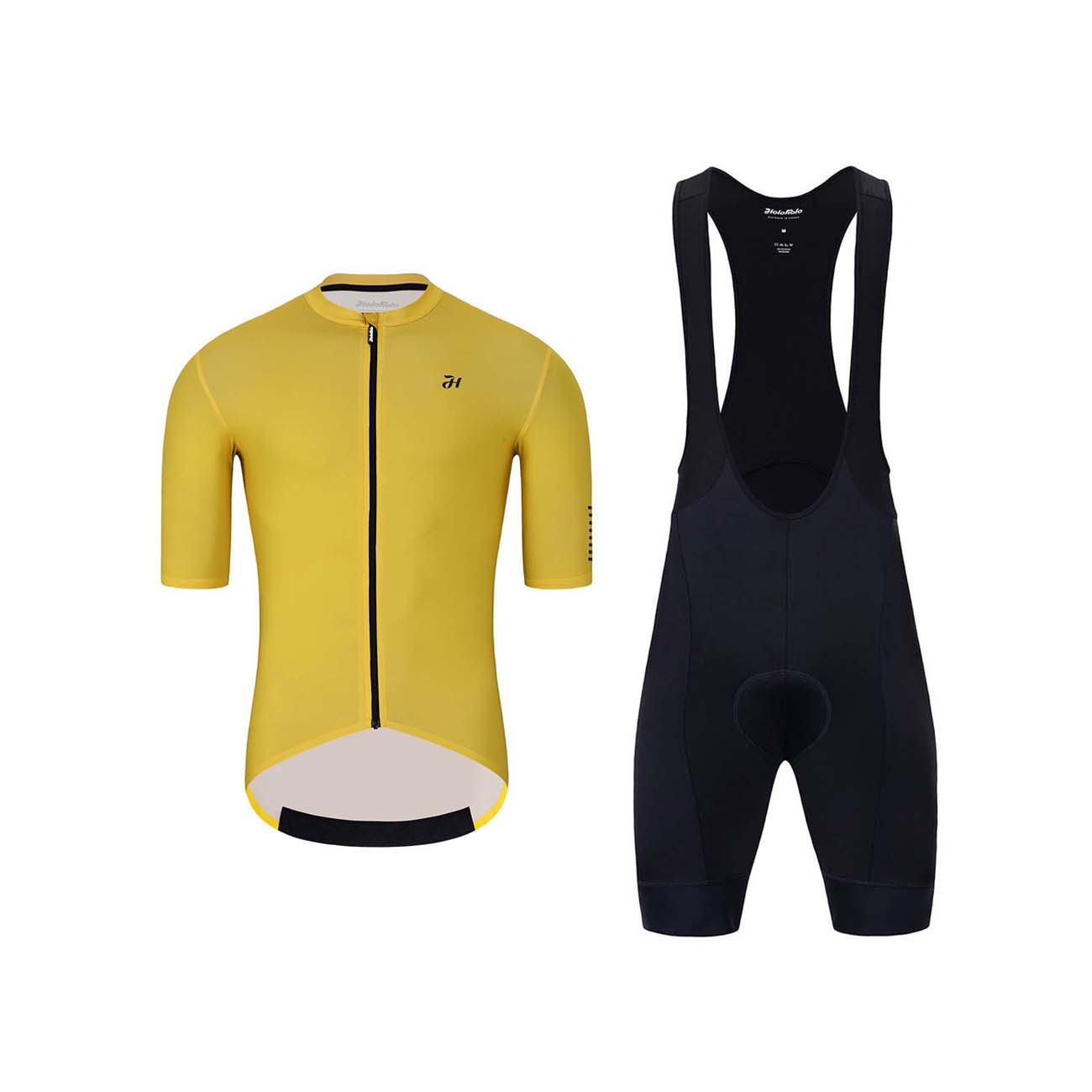 Levně HOLOKOLO Cyklistický krátký dres a krátké kalhoty - VICTORIOUS - černá/žlutá