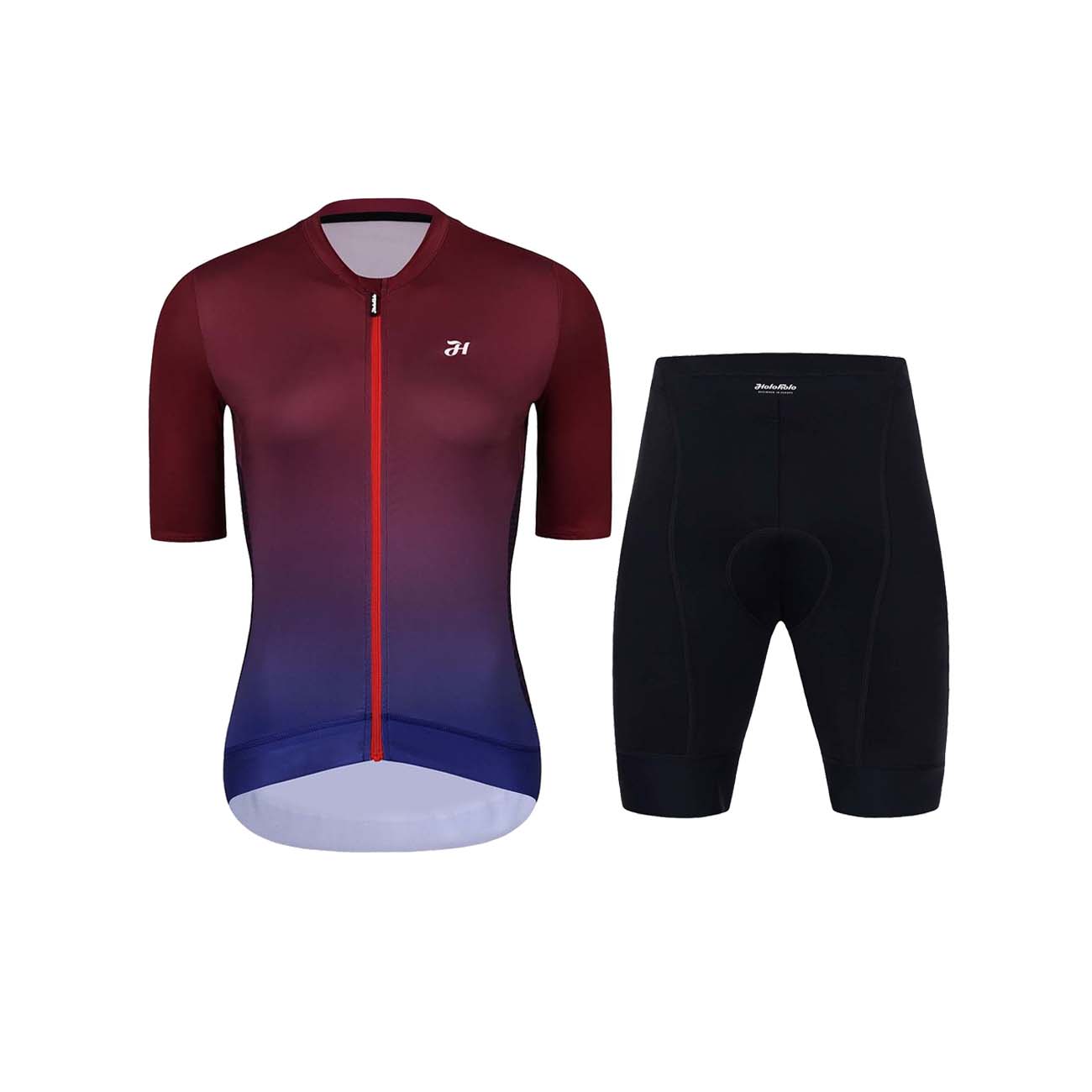 
                HOLOKOLO Cyklistický krátký dres a krátké kalhoty - INFINITY LADY - černá/bordó/modrá
            