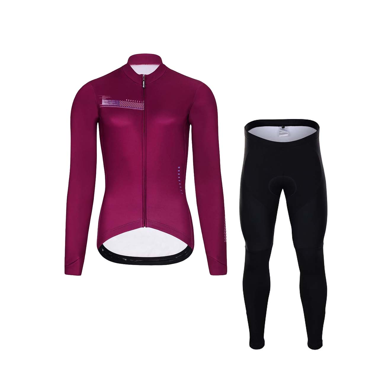 
                HOLOKOLO Cyklistický dlouhý dres a kalhoty - VIBES LADY WINTER - růžová/černá
            