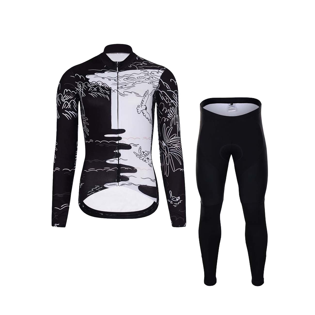 
                HOLOKOLO Cyklistický dlouhý dres a kalhoty - VENTURE LADY WINTER - bílá/černá
            