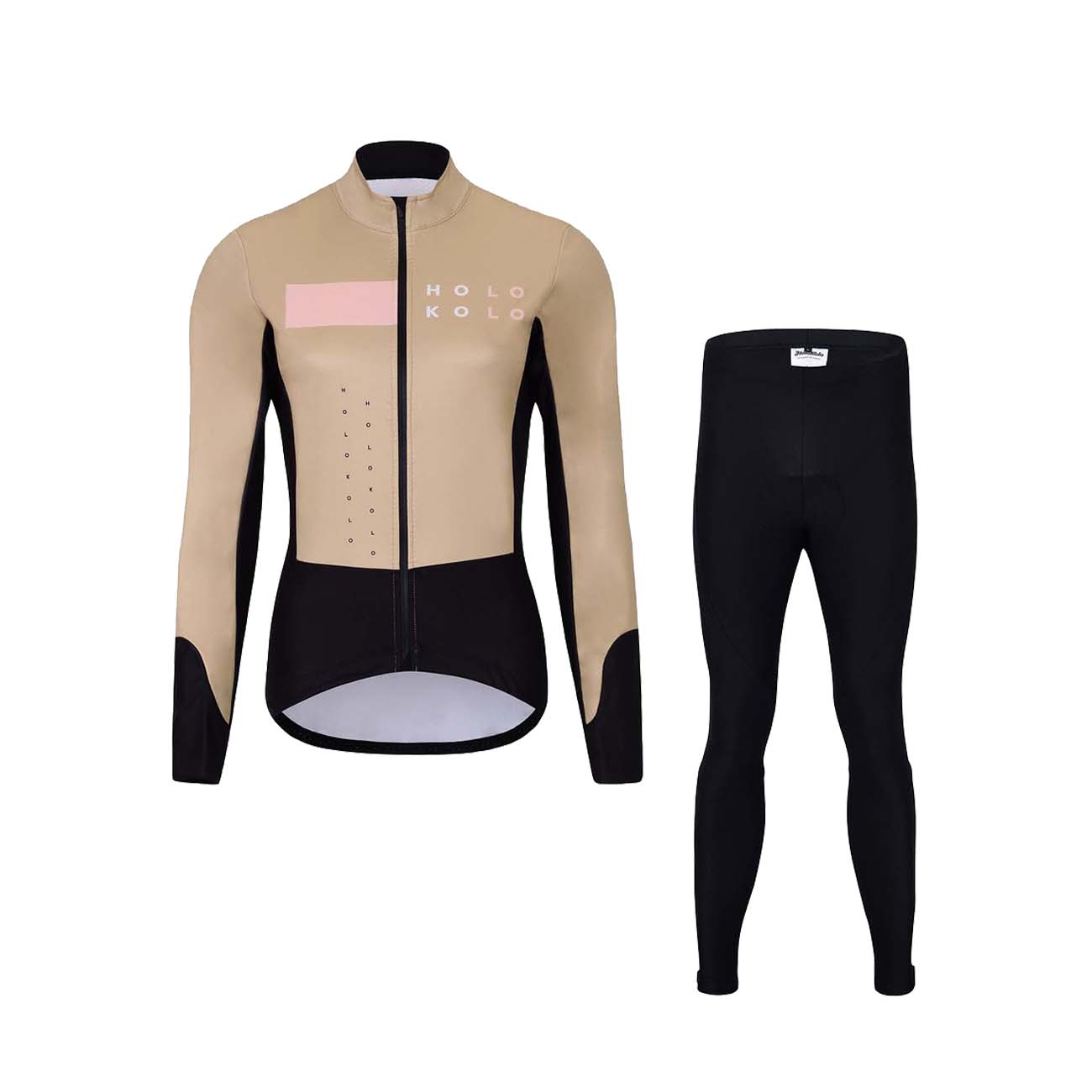 
                HOLOKOLO Cyklistická zimní bunda a kalhoty - ELEMENT LADY - černá/hnědá/béžová
            