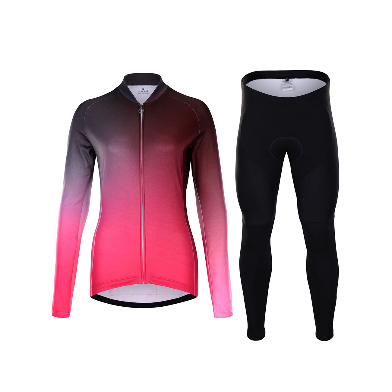 
                HOLOKOLO Cyklistický zimní dres a kalhoty - DAZZLE LADY WINTER - růžová/černá
            