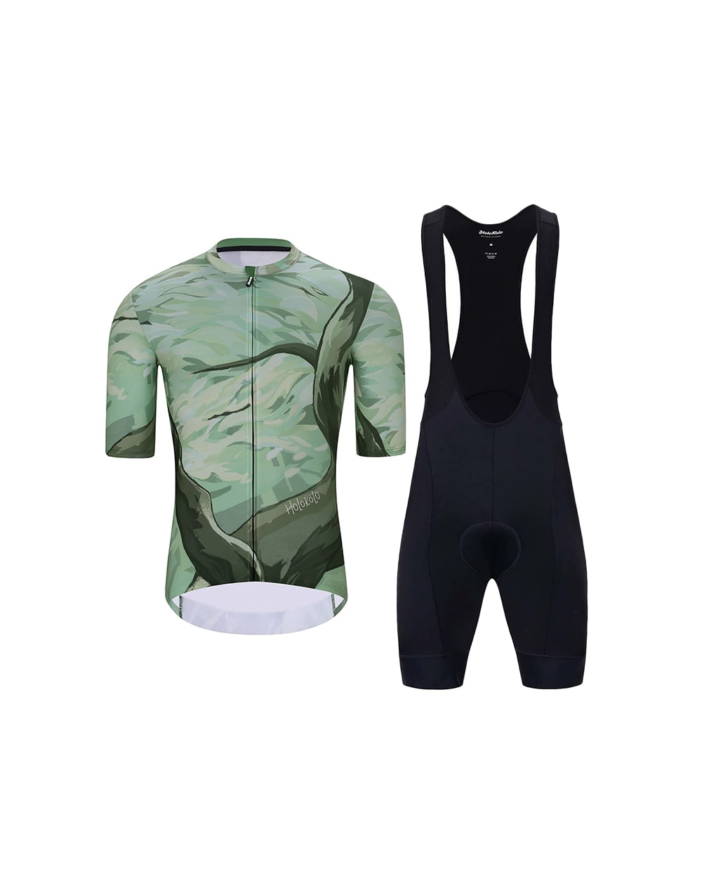 
                HOLOKOLO Cyklistický krátký dres a krátké kalhoty - FOREST  - zelená/oranžová/hnědá
            