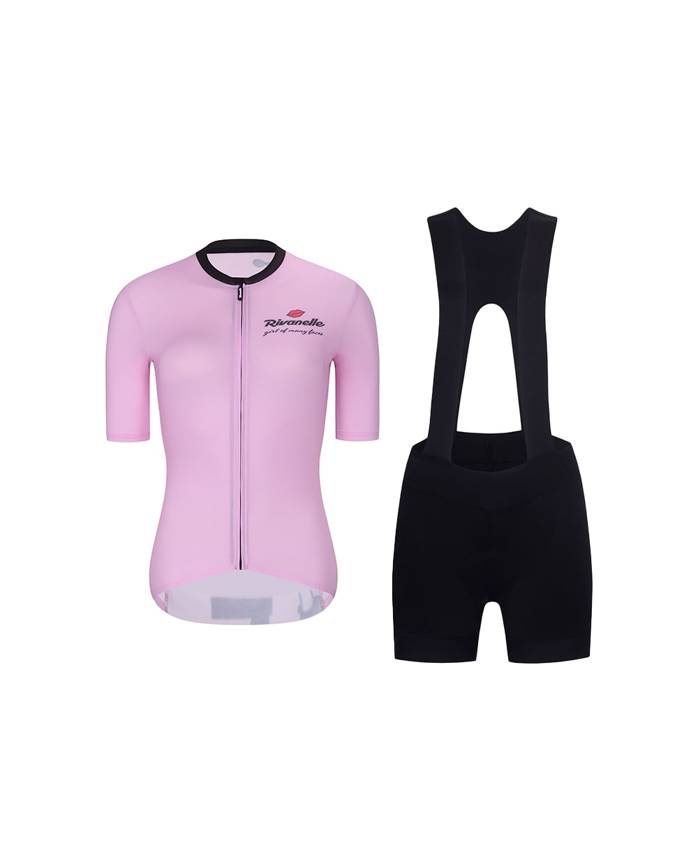 HOLOKOLO Cyklistický krátký dres a krátké kalhoty - VOGUE  - růžová/černá