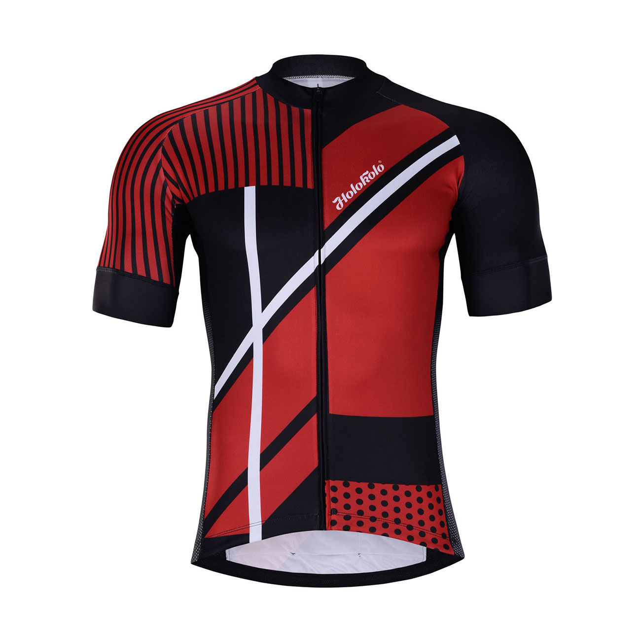 
                HOLOKOLO Cyklistický dres s krátkým rukávem - TRACE - černá/červená XS
            