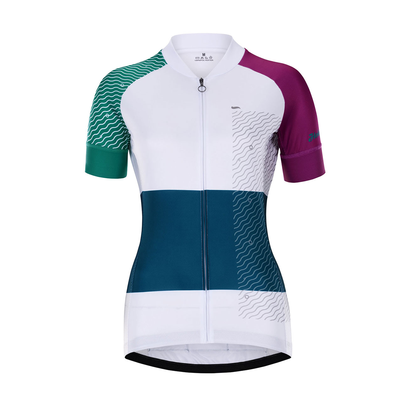 
                HOLOKOLO Cyklistický dres s krátkým rukávem - ENGRAVE LADY - bílá/fialová/modrá XS
            