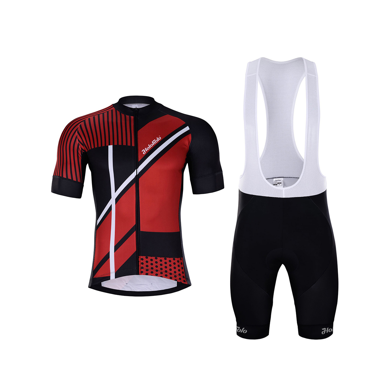 
                HOLOKOLO Cyklistický krátký dres a krátké kalhoty - TRACE - černá/červená
            
