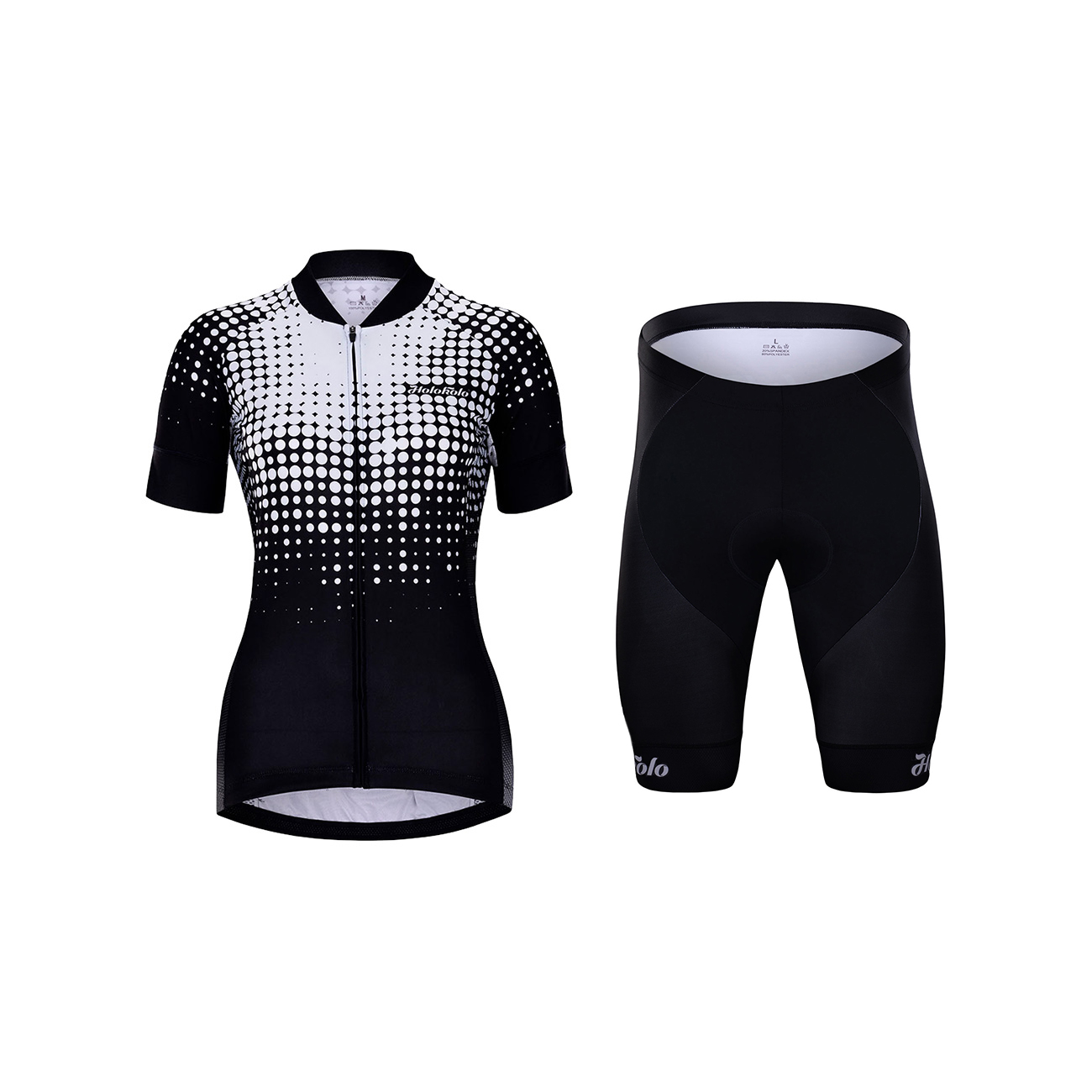 HOLOKOLO Cyklistický krátký dres a krátké kalhoty - FROSTED LADY - bílá/černá