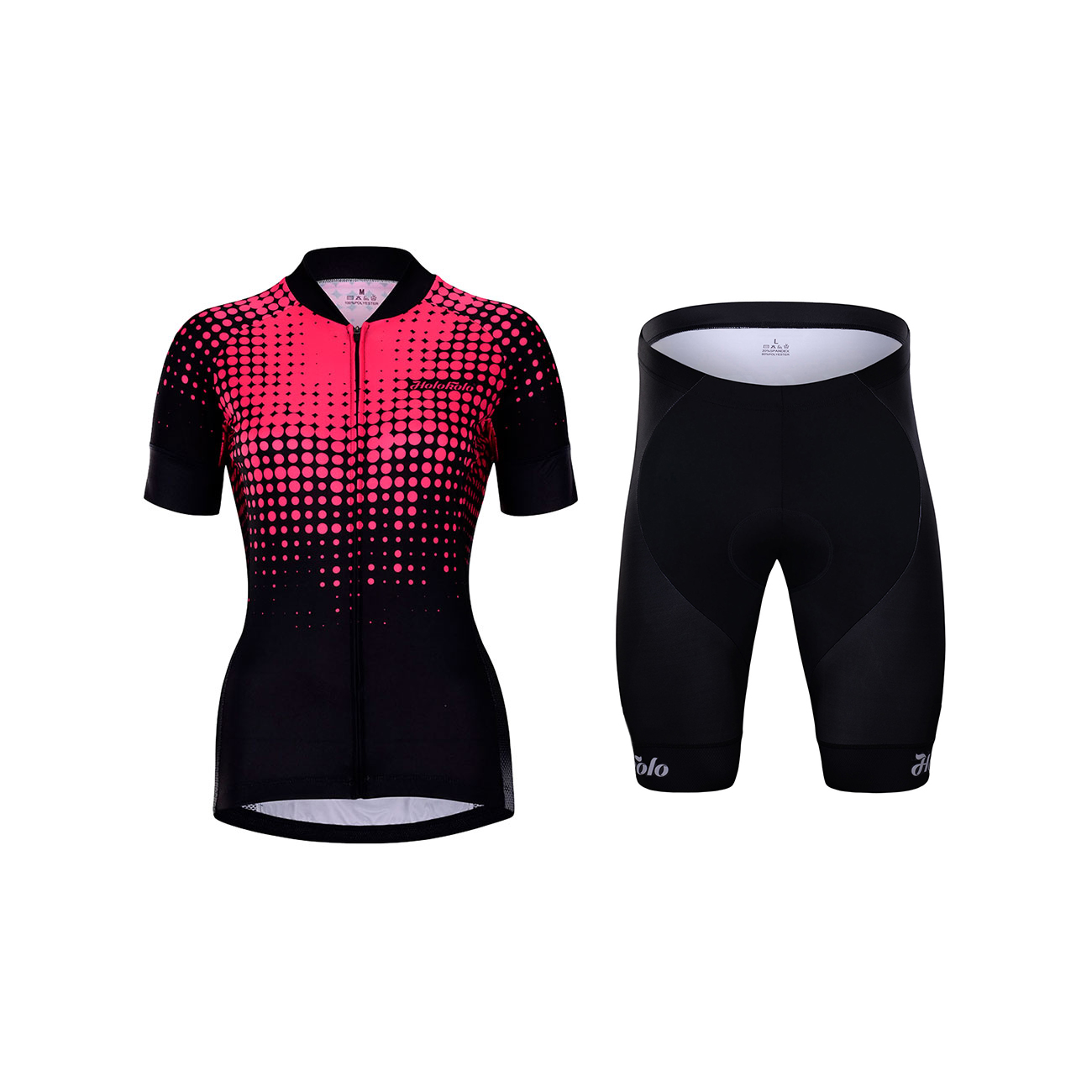 
                HOLOKOLO Cyklistický krátký dres a krátké kalhoty - FROSTED LADY - černá/růžová
            