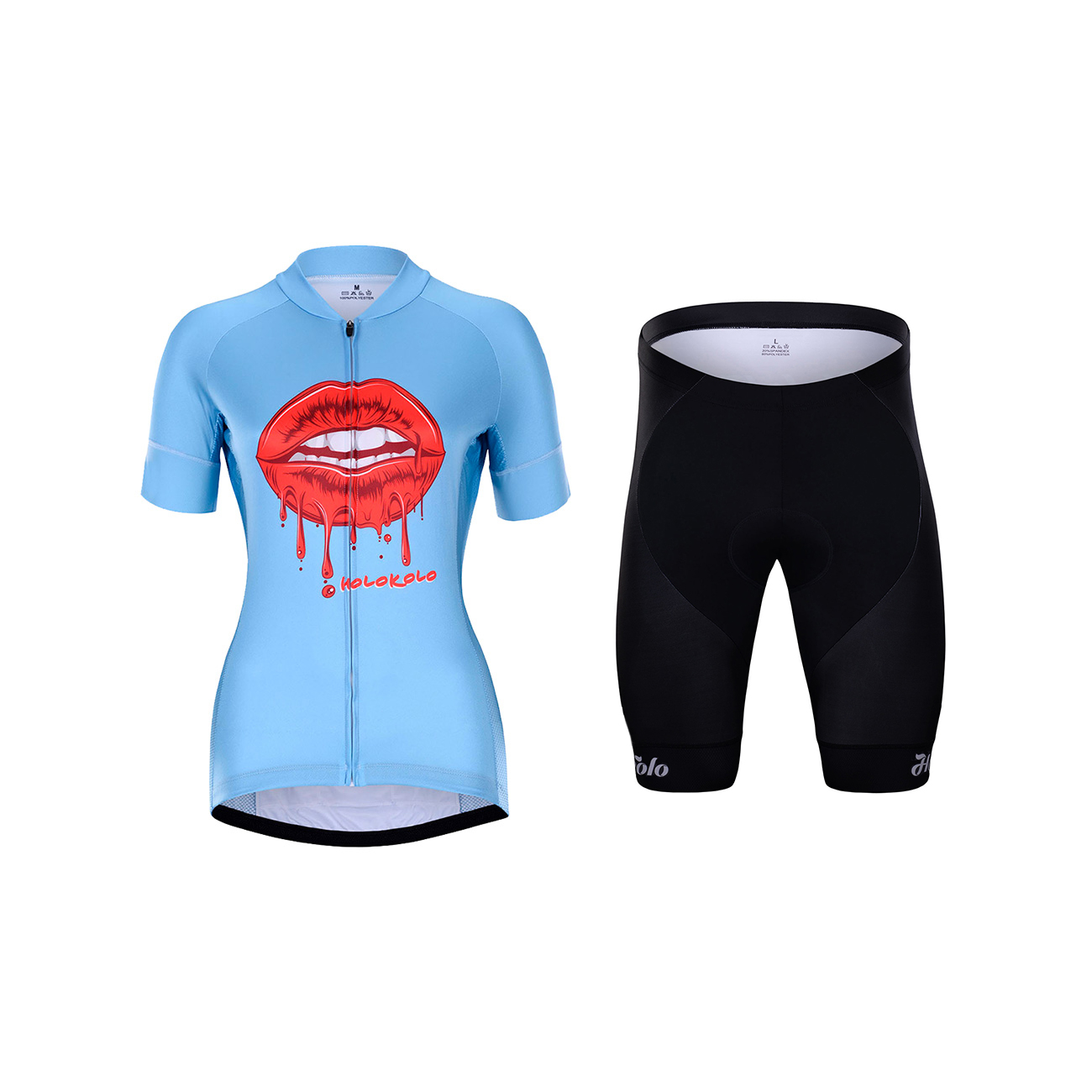 
                HOLOKOLO Cyklistický krátký dres a krátké kalhoty - CASSIS LADY - černá/světle modrá
            