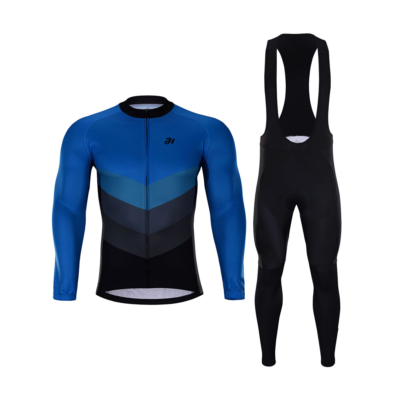 HOLOKOLO Cyklistický dlouhý dres a kalhoty - NEW NEUTRAL SUMMER - modrá/černá