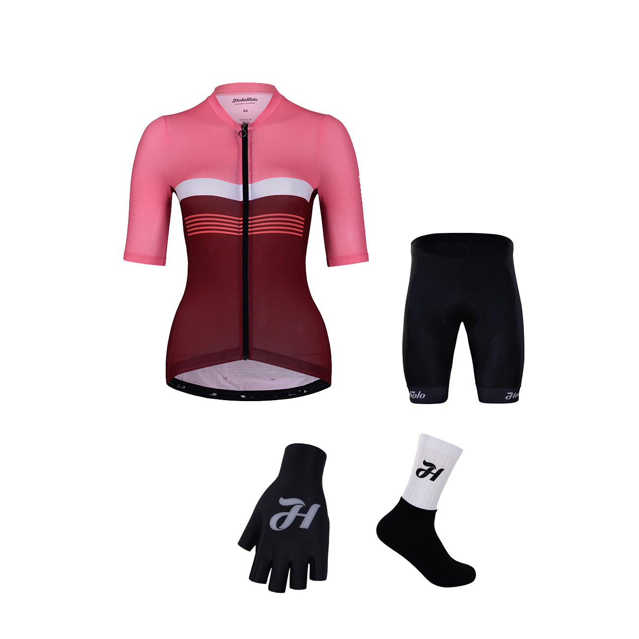 
                HOLOKOLO Cyklistický mega set - SPORTY LADY - bílá/růžová/bordó/černá
            