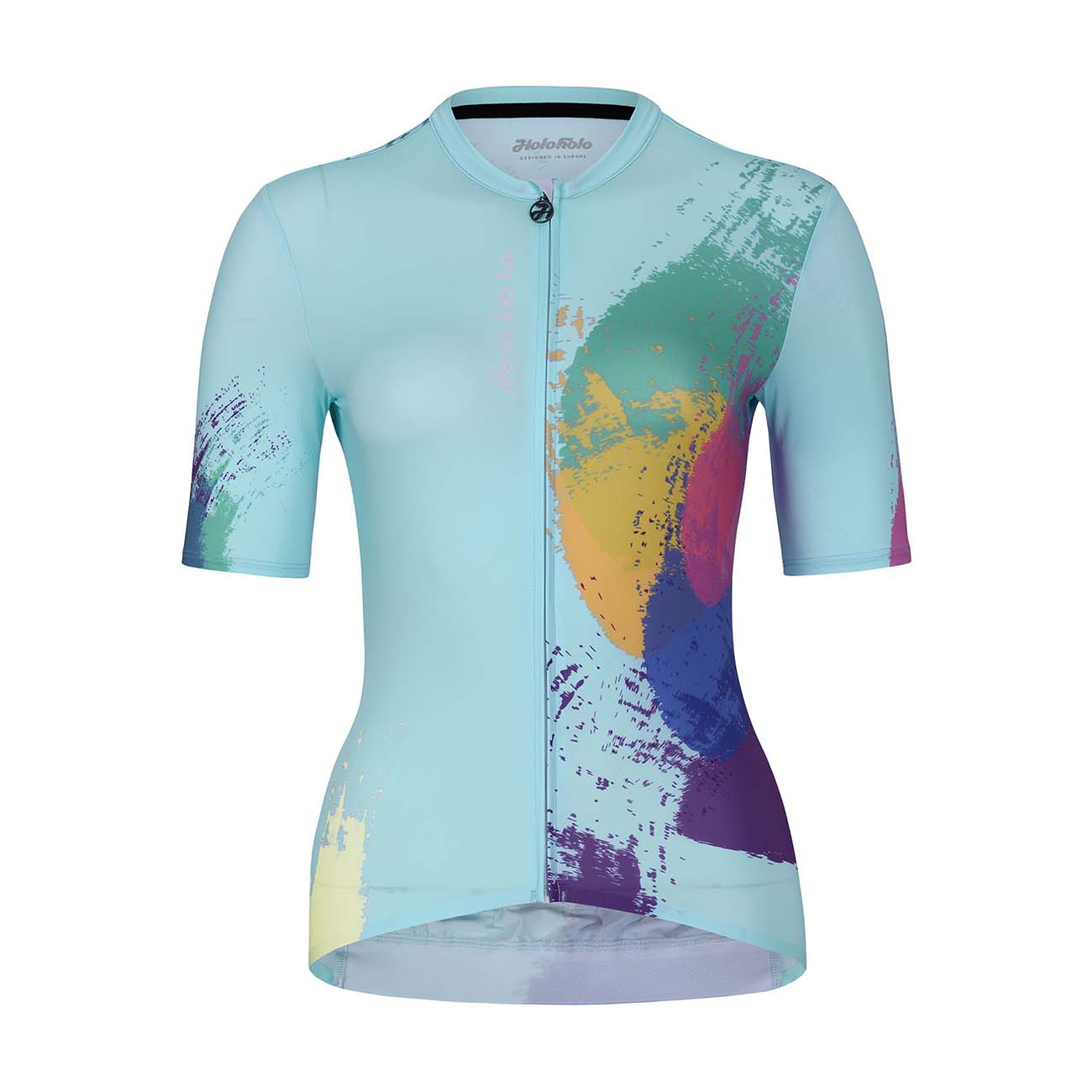 Levně HOLOKOLO Cyklistický dres s krátkým rukávem - SURPRISED ELITE LADY - fialová/žlutá/růžová/zelená/světle modrá