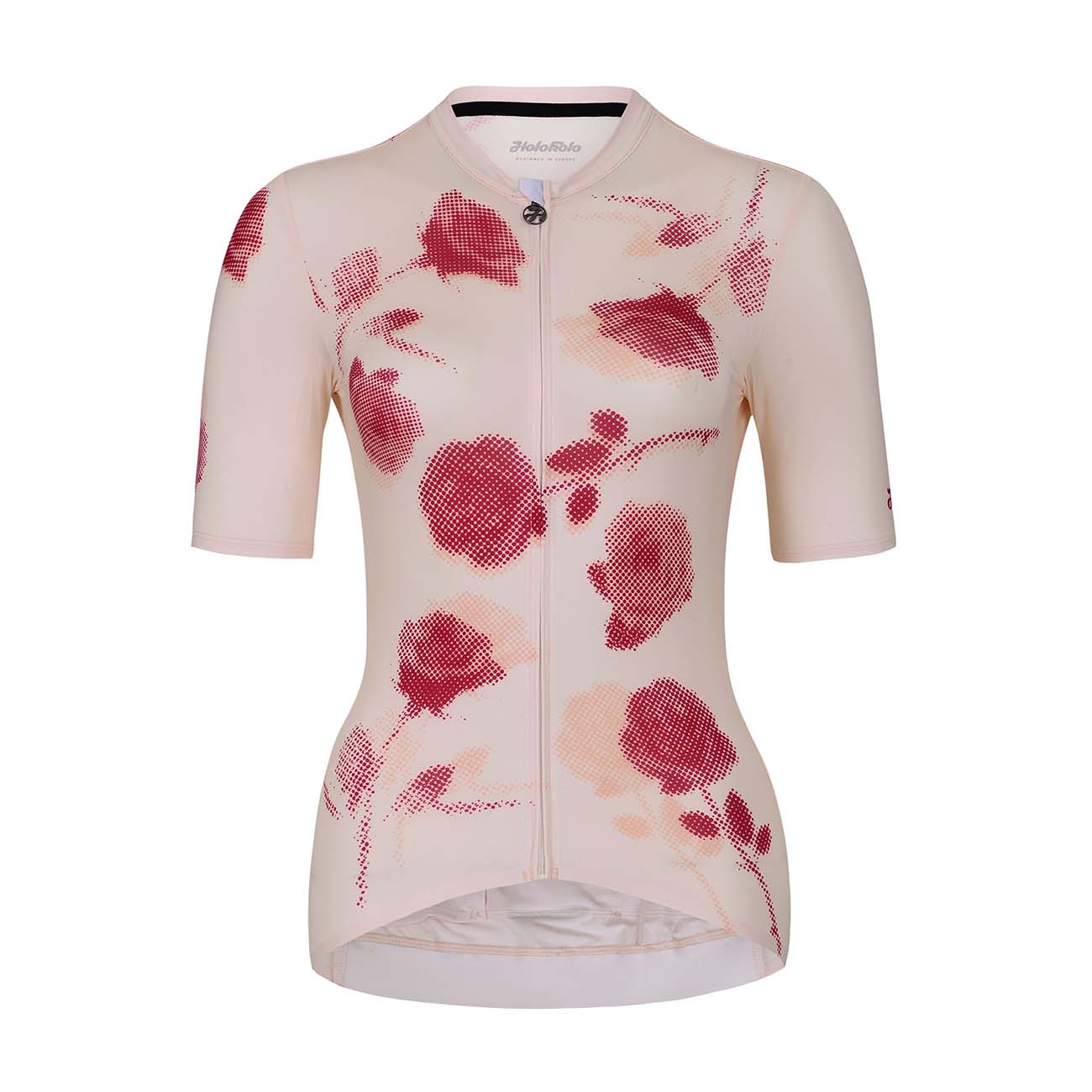 HOLOKOLO Cyklistický dres s krátkým rukávem - ROMANTIC ELITE LADY - béžová/fialová/bordó M