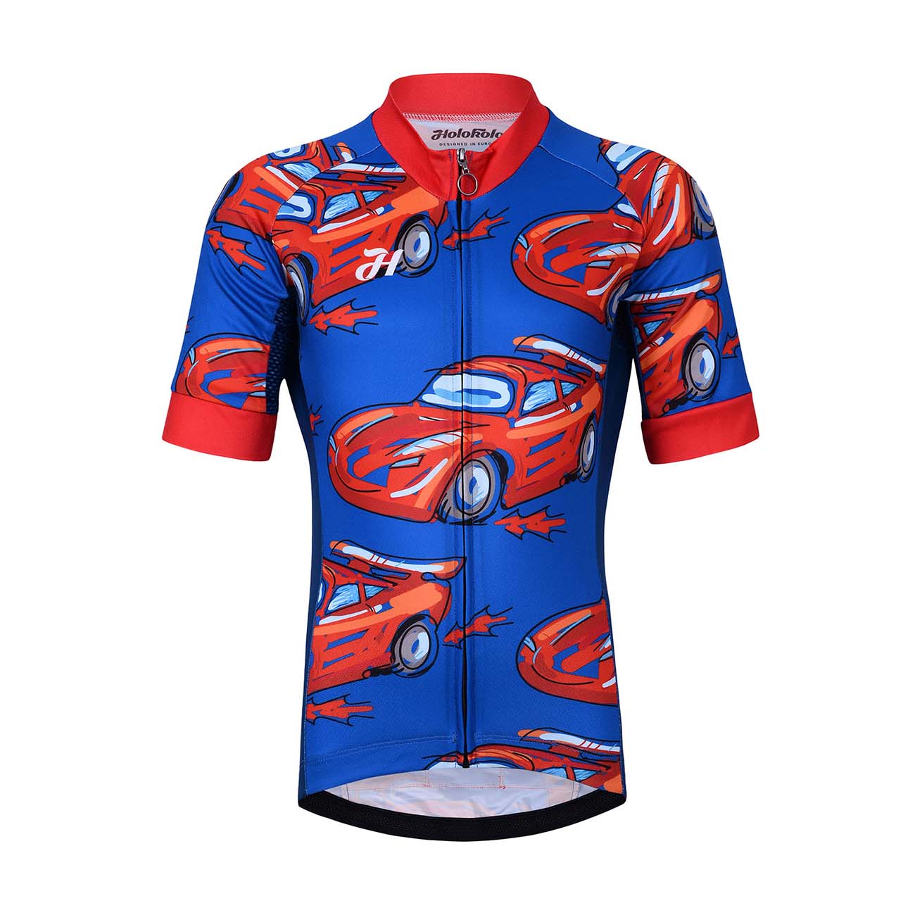 
                HOLOKOLO Cyklistický dres s krátkým rukávem - CARS KIDS - modrá/červená XS-125cm
            