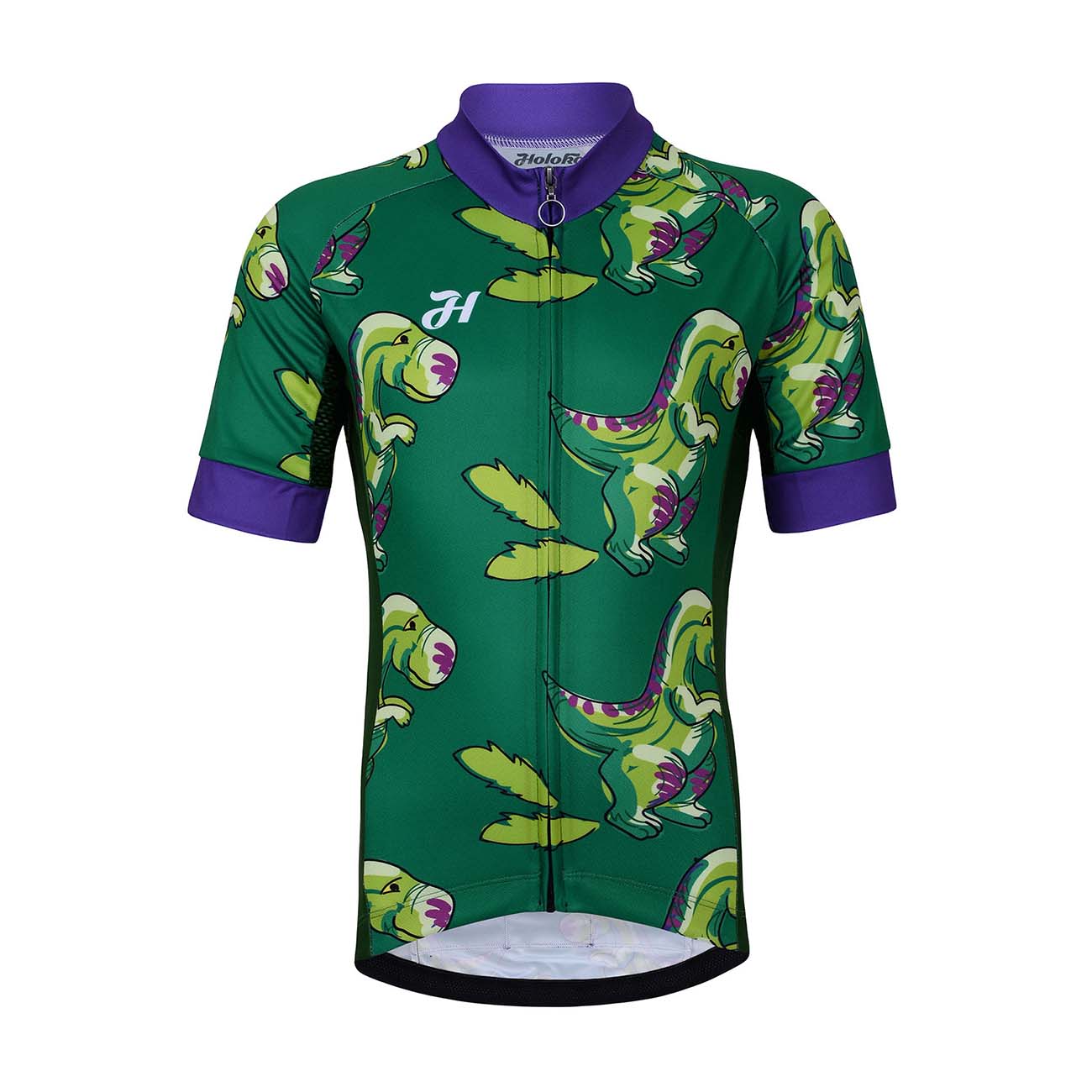 
                HOLOKOLO Cyklistický dres s krátkým rukávem - DINOSAURS KIDS - zelená M-145cm
            