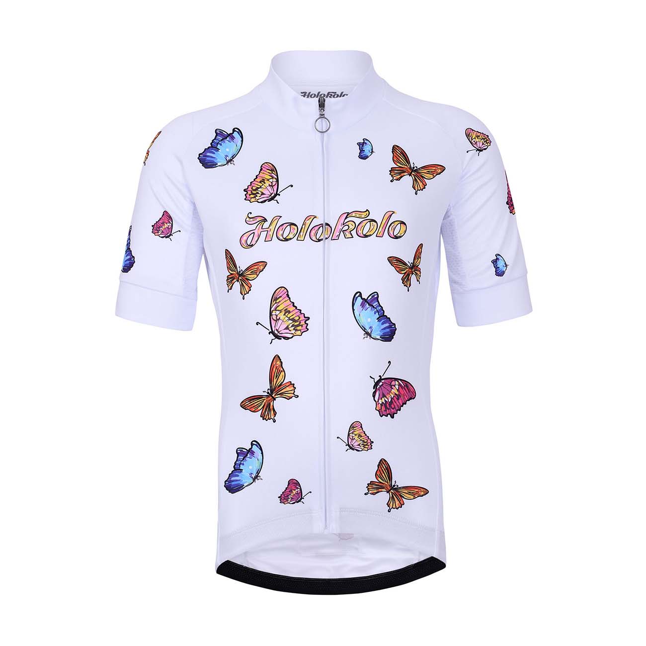 
                HOLOKOLO Cyklistický dres s krátkým rukávem - BUTTERFLIES KIDS - vícebarevná/bílá M-145cm
            