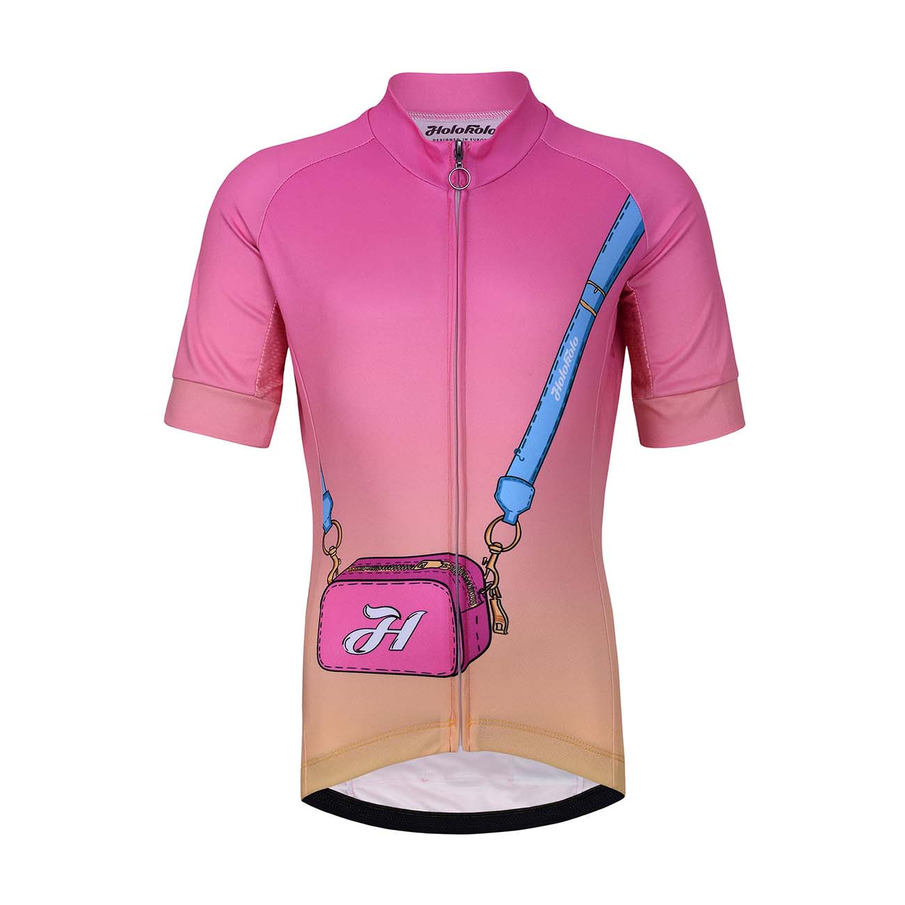 
                HOLOKOLO Cyklistický dres s krátkým rukávem - CANDYBAG KIDS - žlutá/růžová M-145cm
            