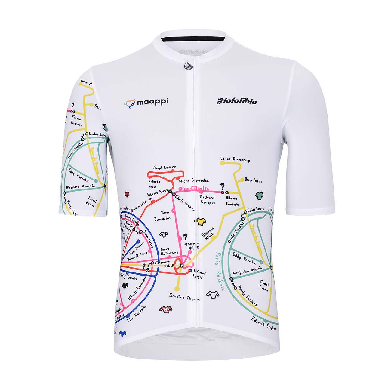
                HOLOKOLO Cyklistický dres s krátkým rukávem - MAAPPI ELITE - bílá/vícebarevná XL
            