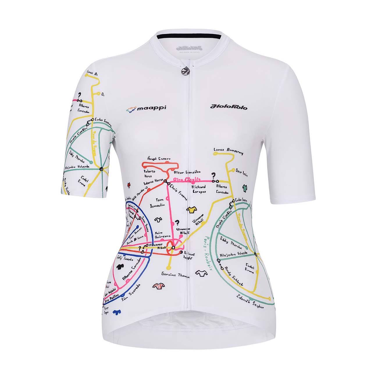 
                HOLOKOLO Cyklistický dres s krátkým rukávem - MAAPPI ELITE LADY - bílá/vícebarevná L
            