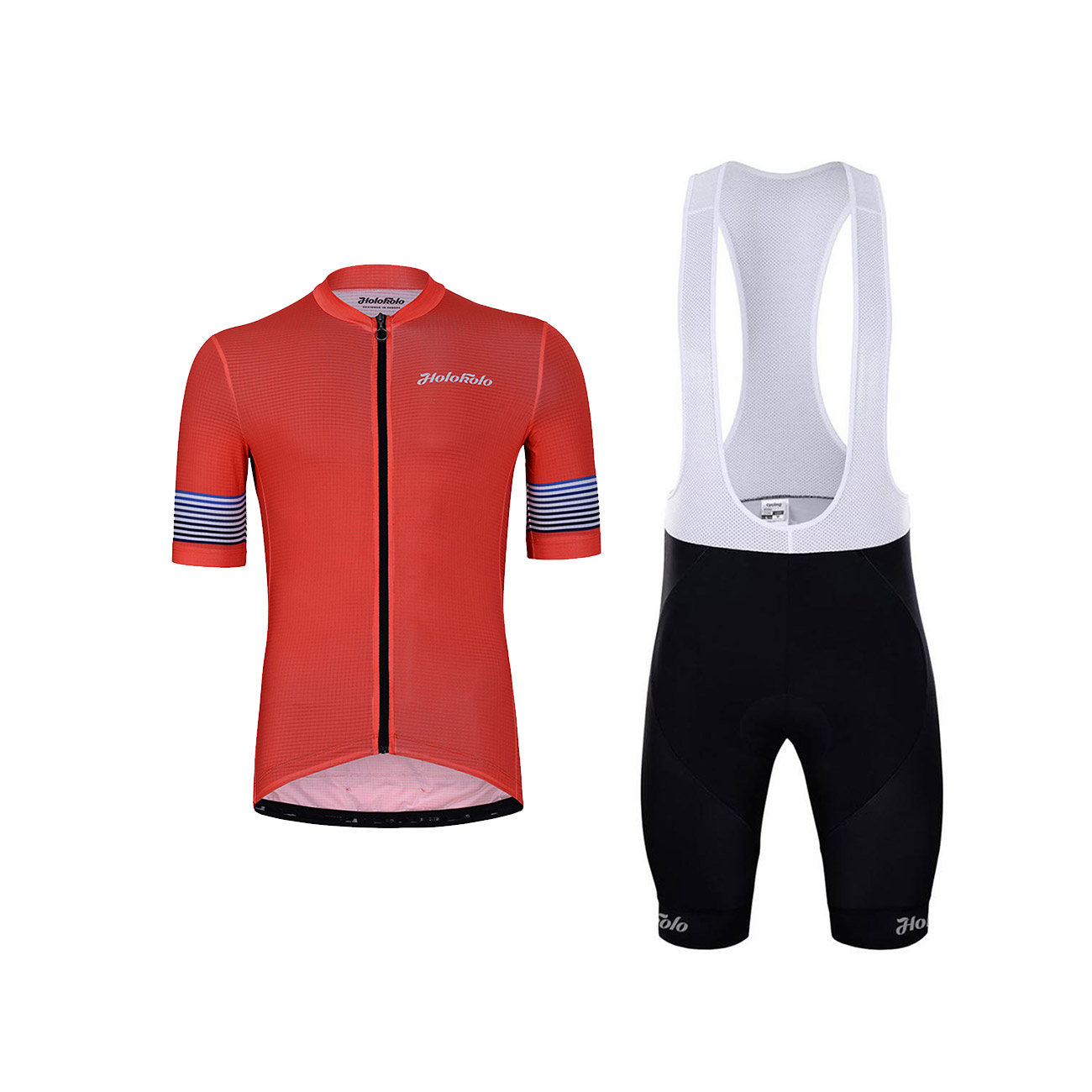 
                HOLOKOLO Cyklistický krátký dres a krátké kalhoty - RAINBOW - červená/černá
            