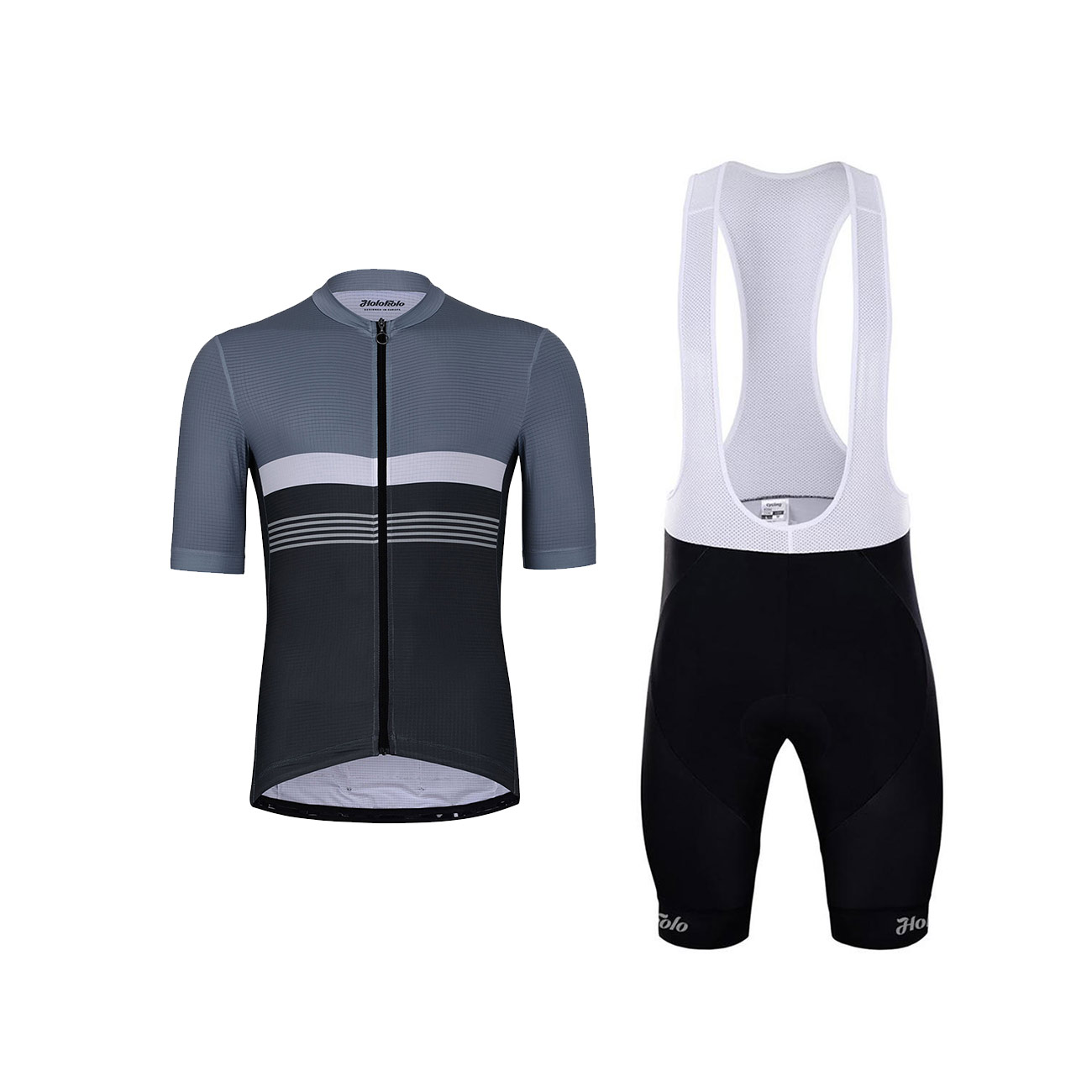 
                HOLOKOLO Cyklistický krátký dres a krátké kalhoty - SPORTY - šedá/bílá/černá
            