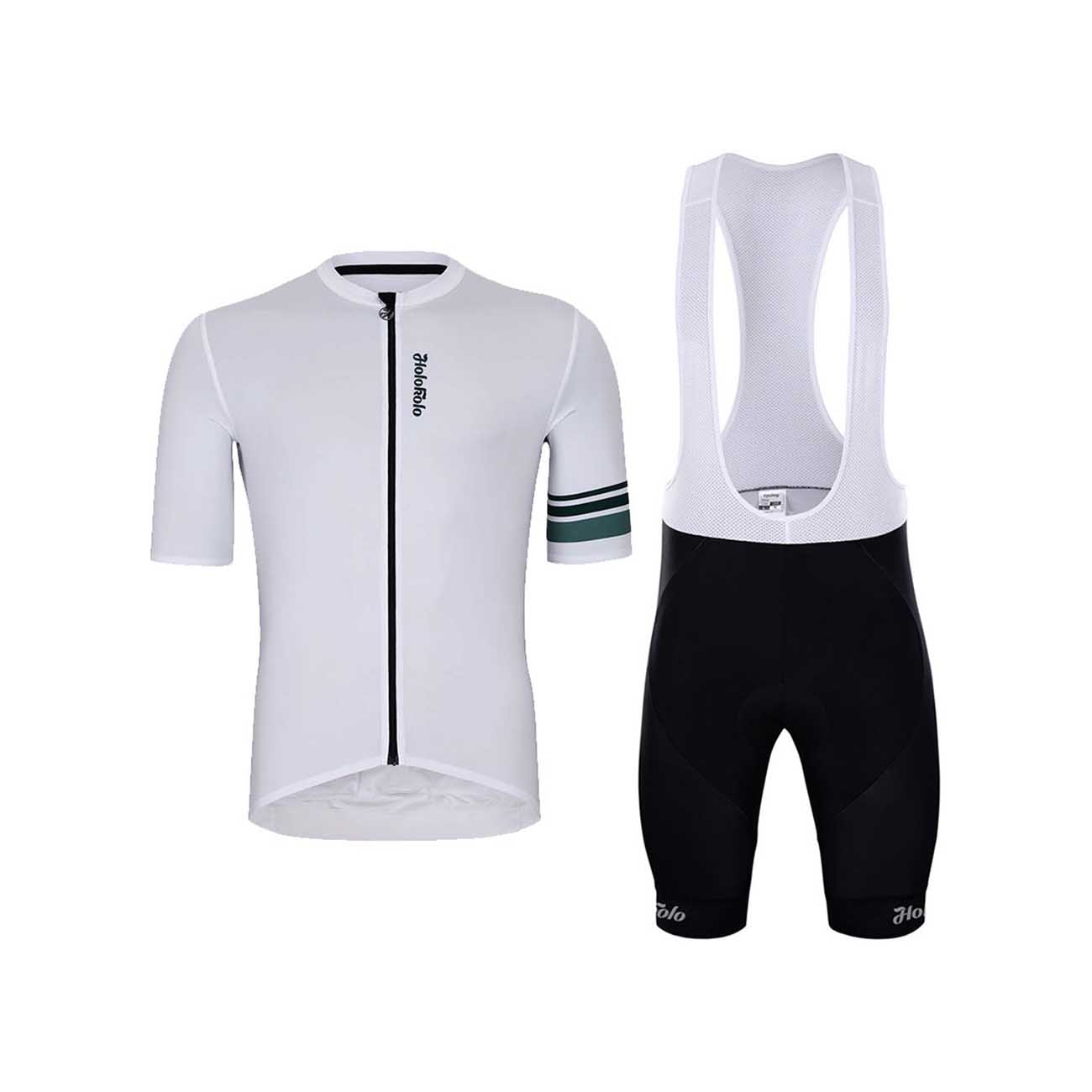 
                HOLOKOLO Cyklistický krátký dres a krátké kalhoty - HONEST ELITE - bílá/černá
            
