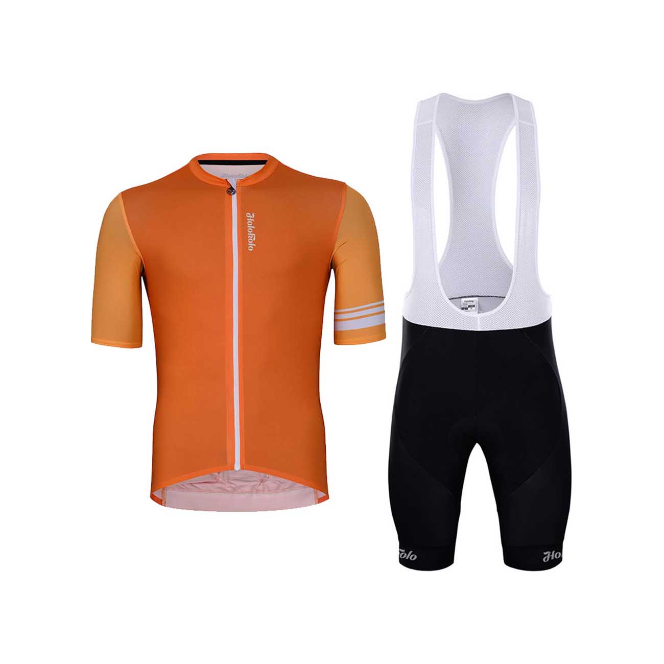 
                HOLOKOLO Cyklistický krátký dres a krátké kalhoty - JUICY ELITE - oranžová/černá
            
