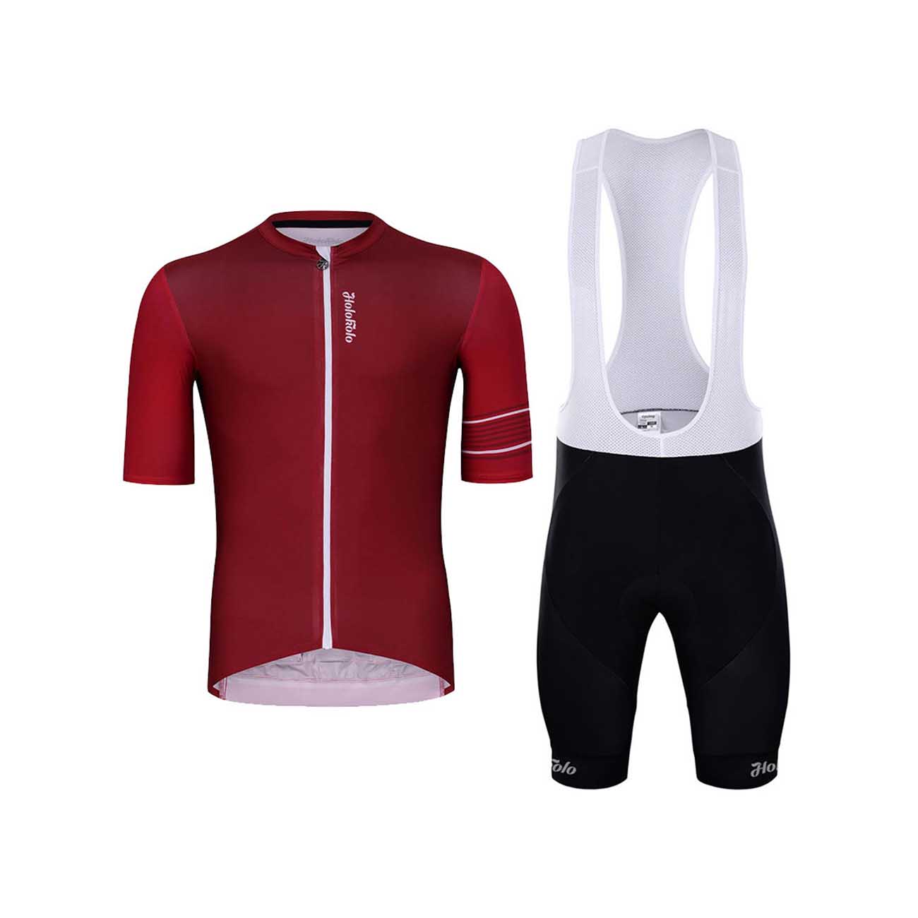 
                HOLOKOLO Cyklistický krátký dres a krátké kalhoty - HAPPY ELITE - červená/černá
            