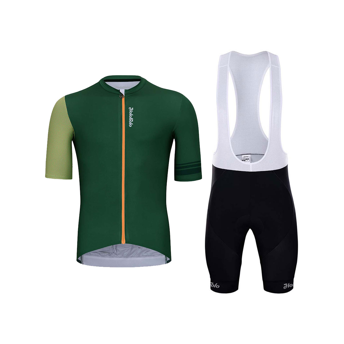 
                HOLOKOLO Cyklistický krátký dres a krátké kalhoty - LUCKY ELITE - černá/zelená
            