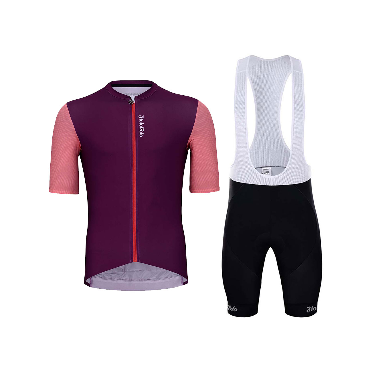 
                HOLOKOLO Cyklistický krátký dres a krátké kalhoty - ENJOYABLE ELITE - černá/růžová/fialová
            