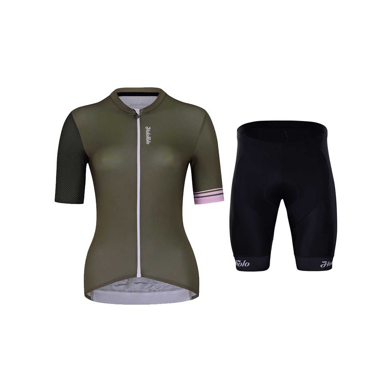 
                HOLOKOLO Cyklistický krátký dres a krátké kalhoty - CONTENT ELITE LADY - černá/hnědá
            