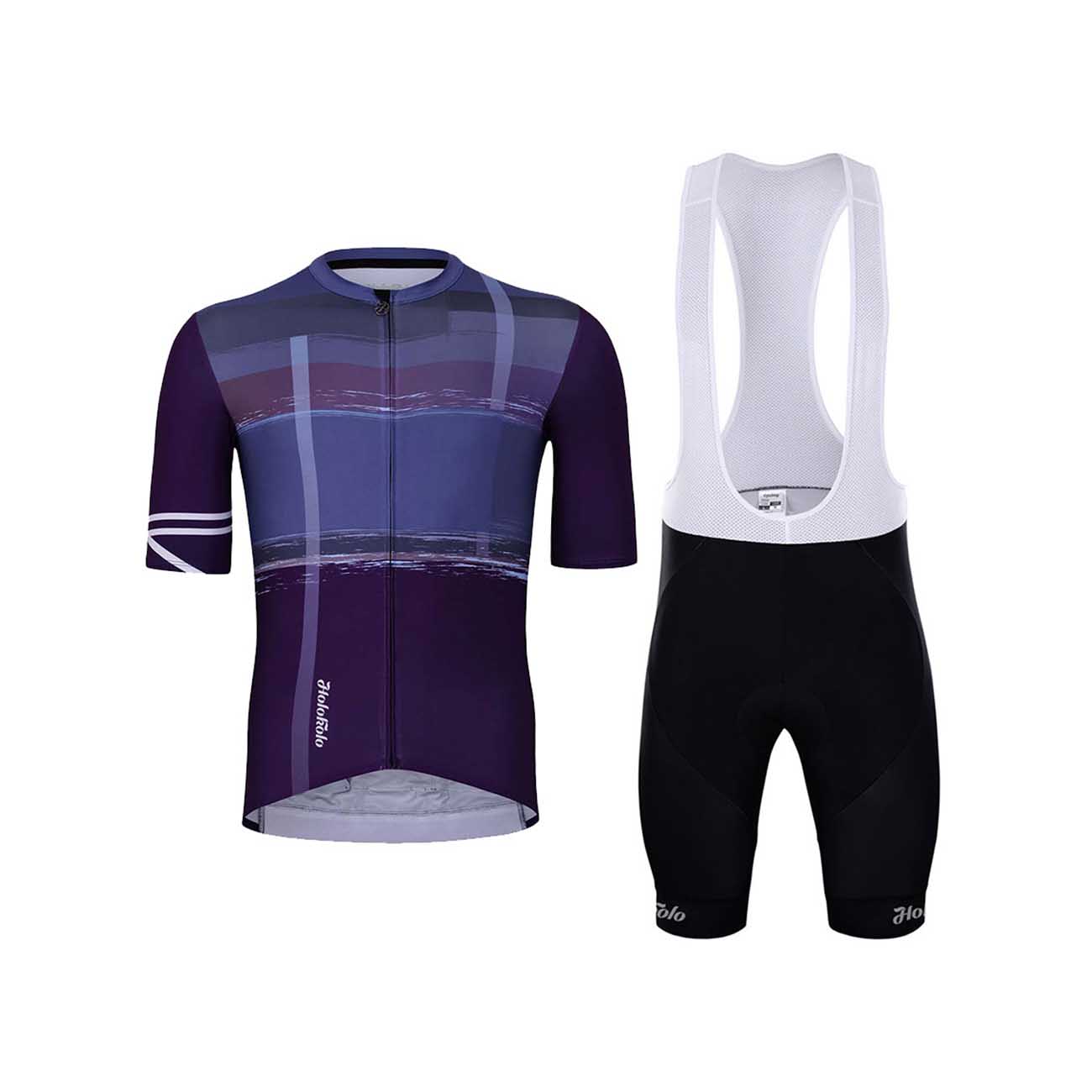 
                HOLOKOLO Cyklistický krátký dres a krátké kalhoty - EUPHORIC ELITE - černá/fialová
            