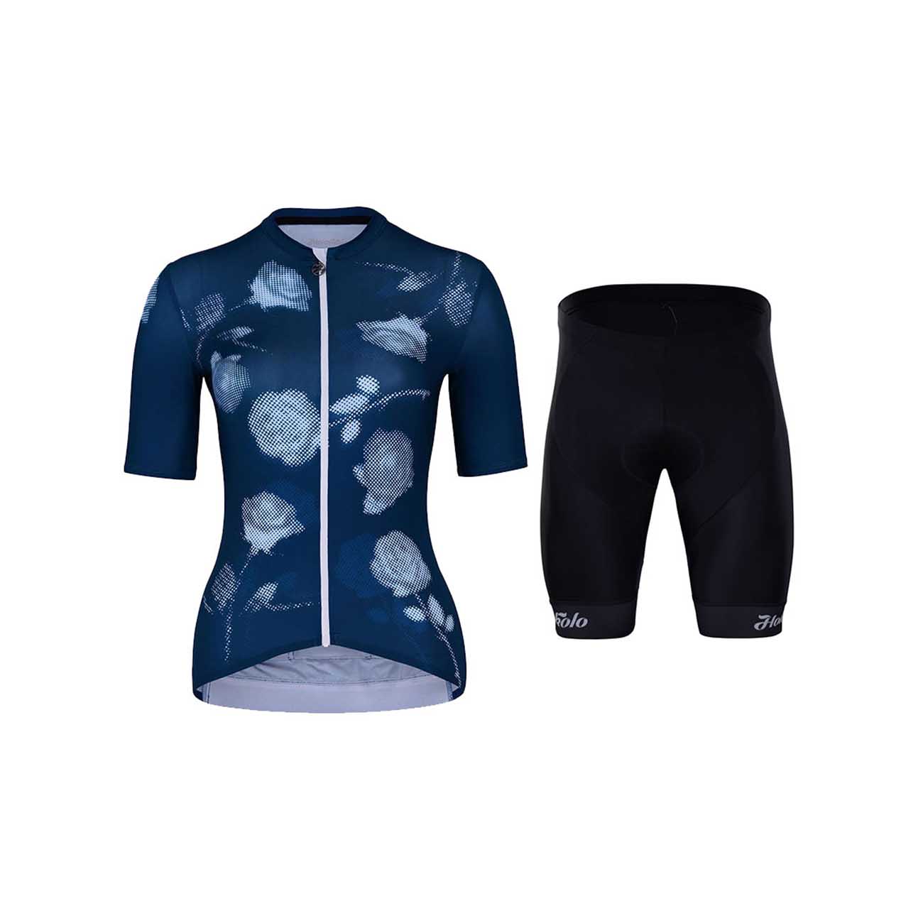 
                HOLOKOLO Cyklistický krátký dres a krátké kalhoty - CHARMING ELITE LADY - světle modrá/černá/modrá
            