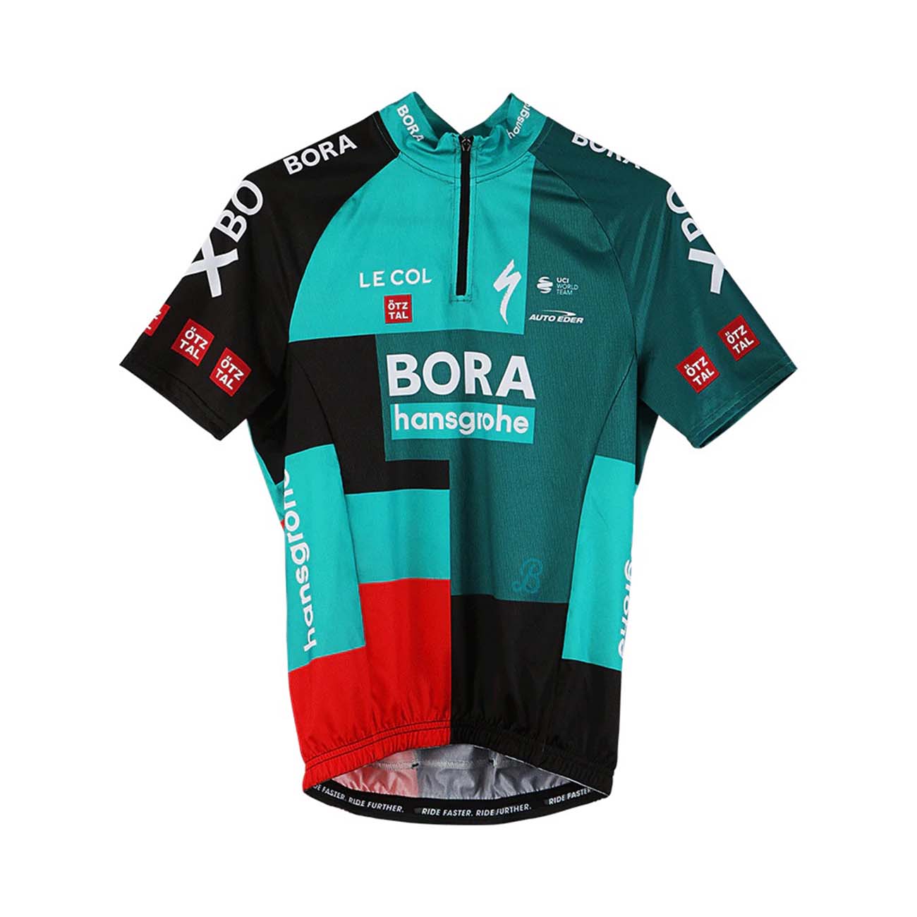 Levně LE COL Cyklistický dres s krátkým rukávem - BORA HANSGROHE 2022 - šedá/zelená 6-7Y