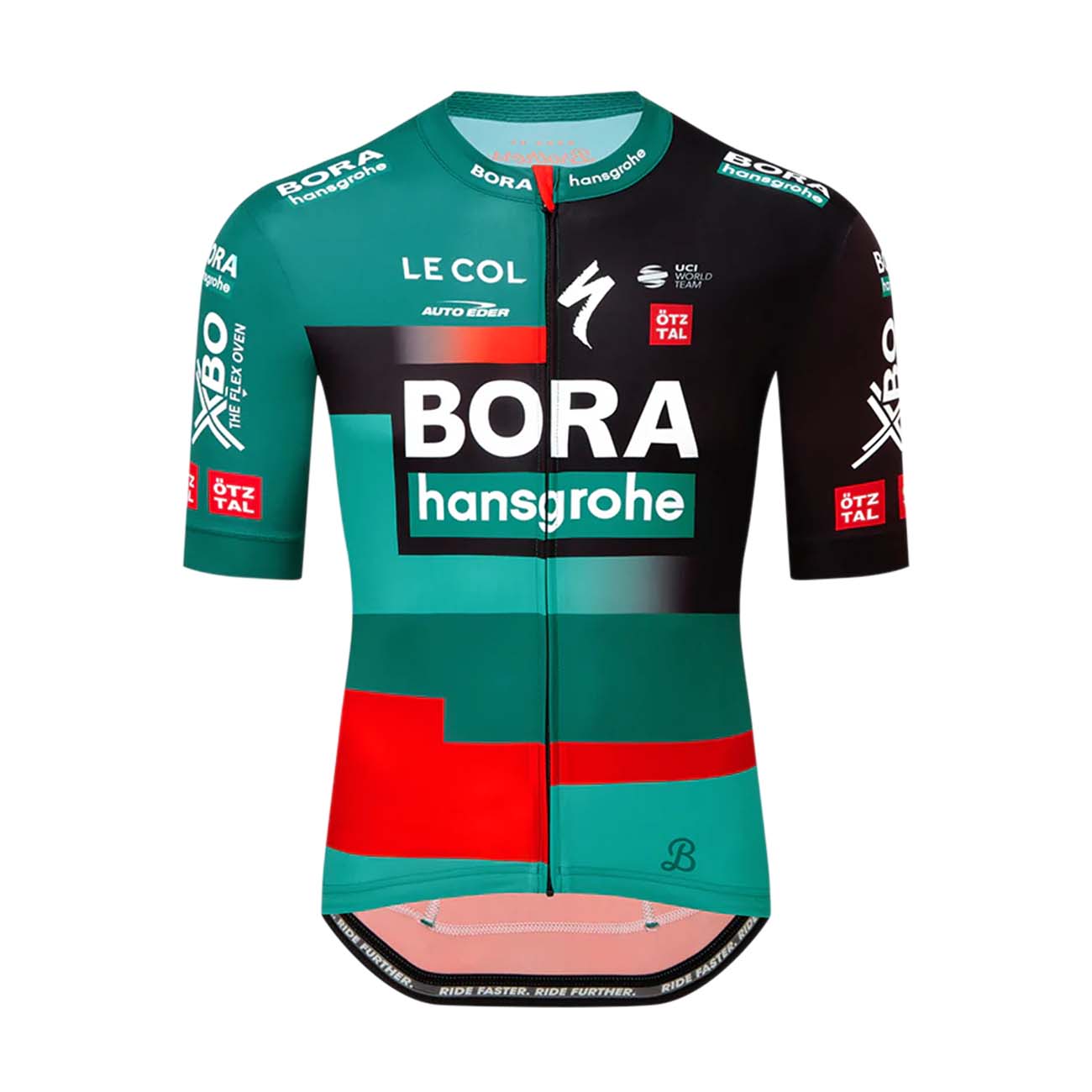 
                LE COL Cyklistický dres s krátkým rukávem - BORA HANSGROHE 2023 SPORT REPLICA - červená/černá/zelená
            