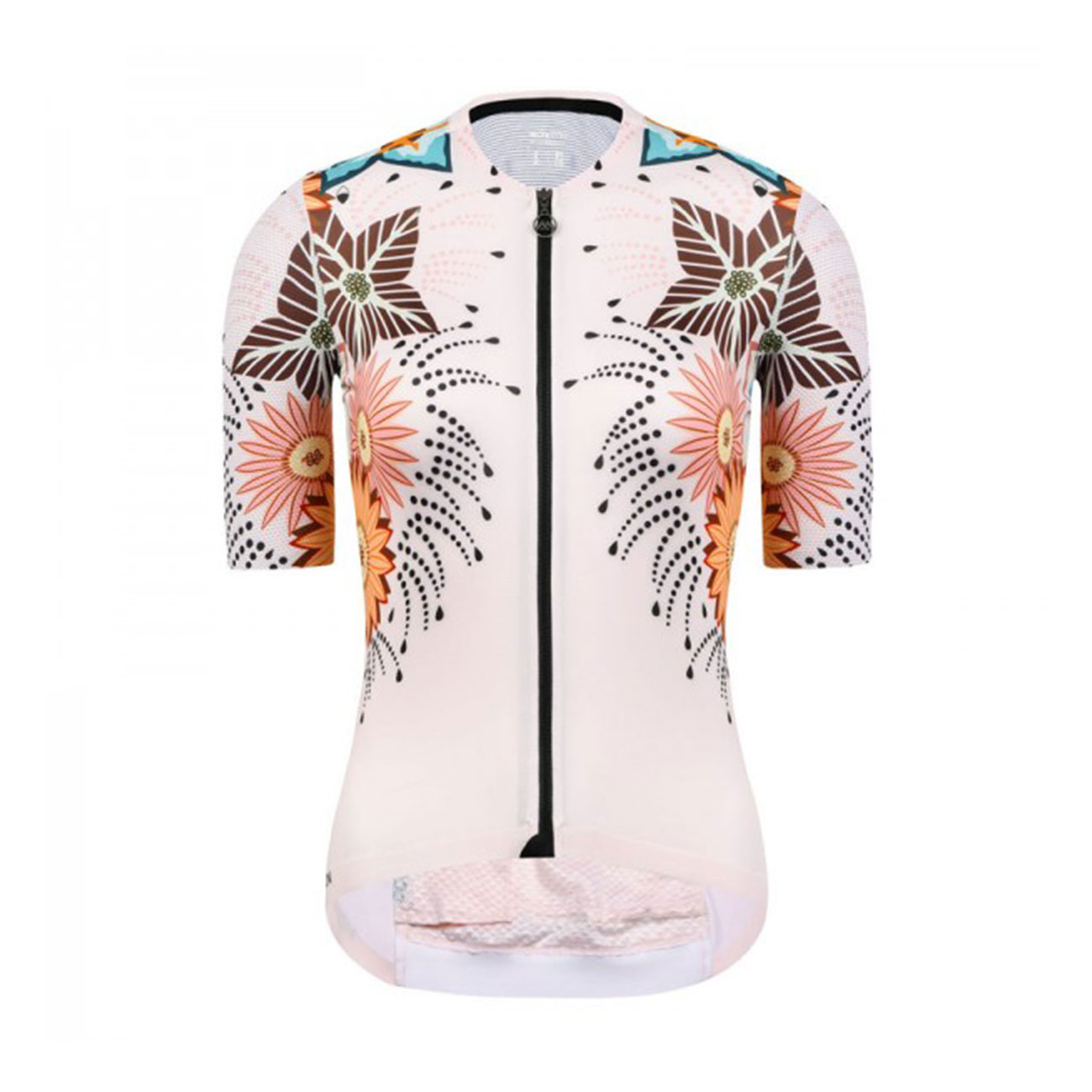 MONTON Cyklistický dres s krátkým rukávem - BLOOMS LADY - oranžová/vícebarevná