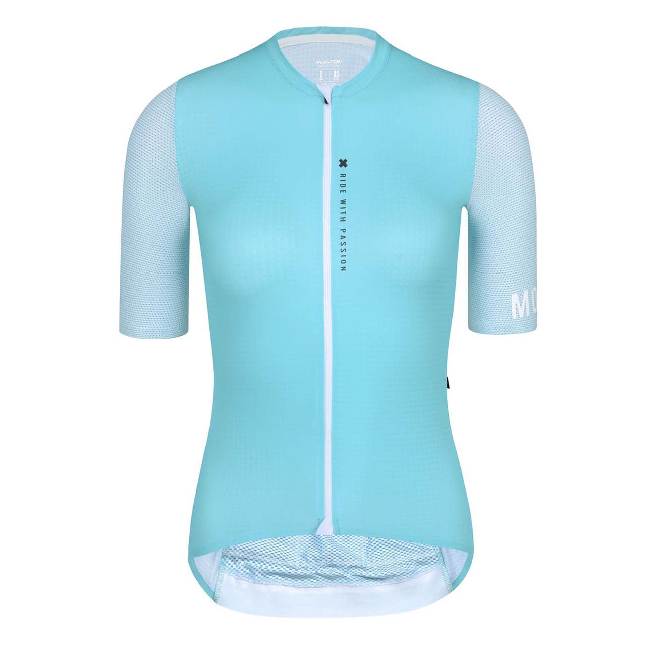 
                MONTON Cyklistický dres s krátkým rukávem - CHECHEN LADY - světle modrá L
            