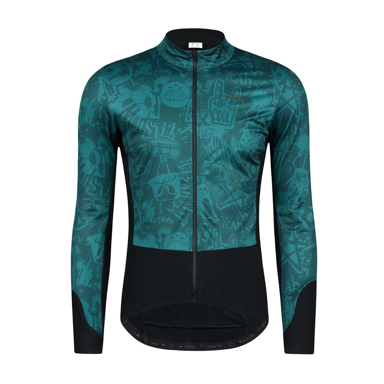 Levně MONTON Cyklistická zateplená bunda - MONSTER THERMAL - černá/zelená XS