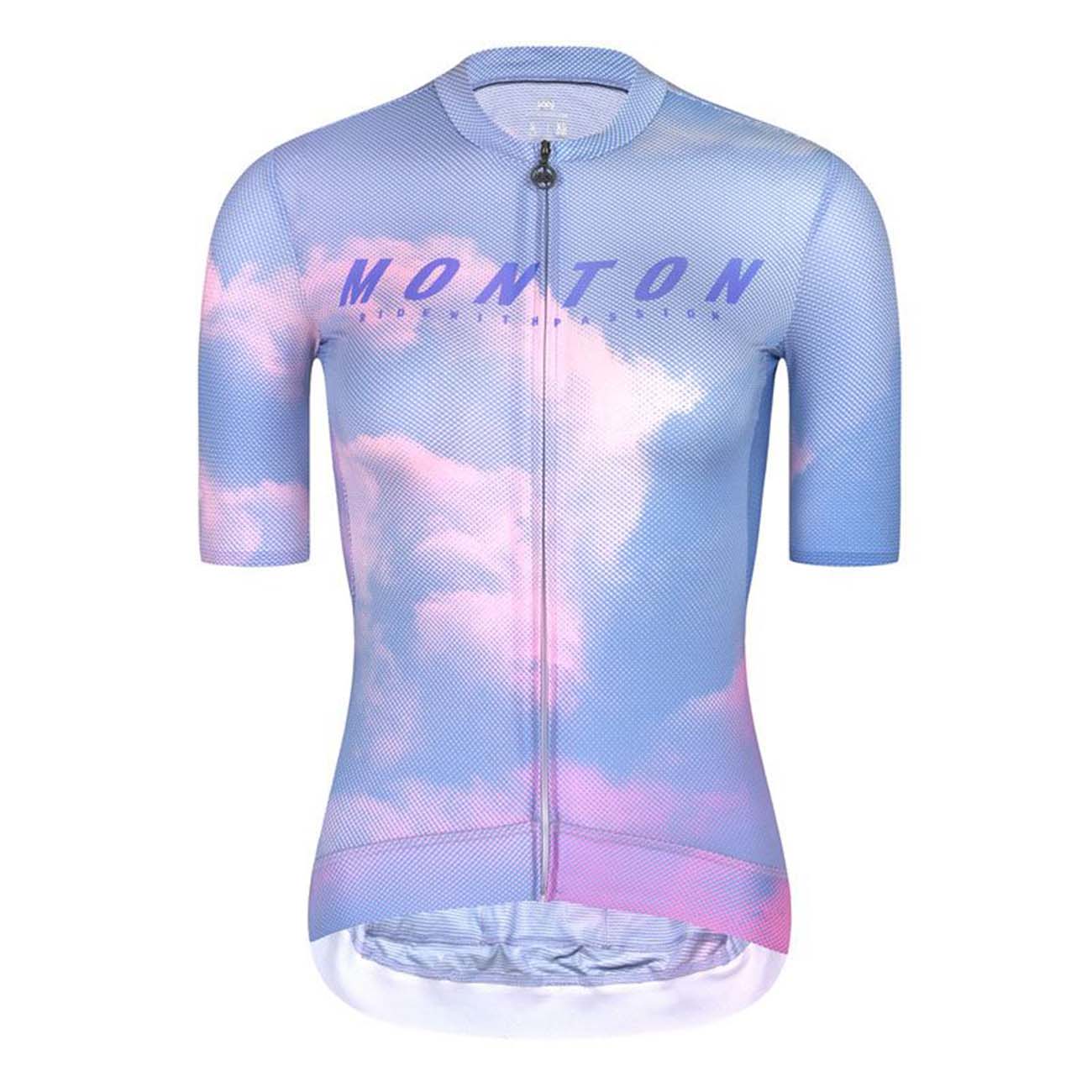 MONTON Cyklistický dres s krátkým rukávem - EVENINGGLOW LADY - růžová/fialová/světle zelená L