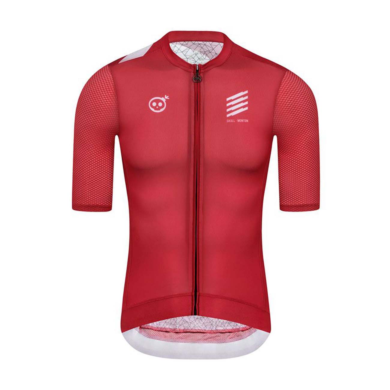 
                MONTON Cyklistický dres s krátkým rukávem - SKULL III - červená/bílá 2XL
            