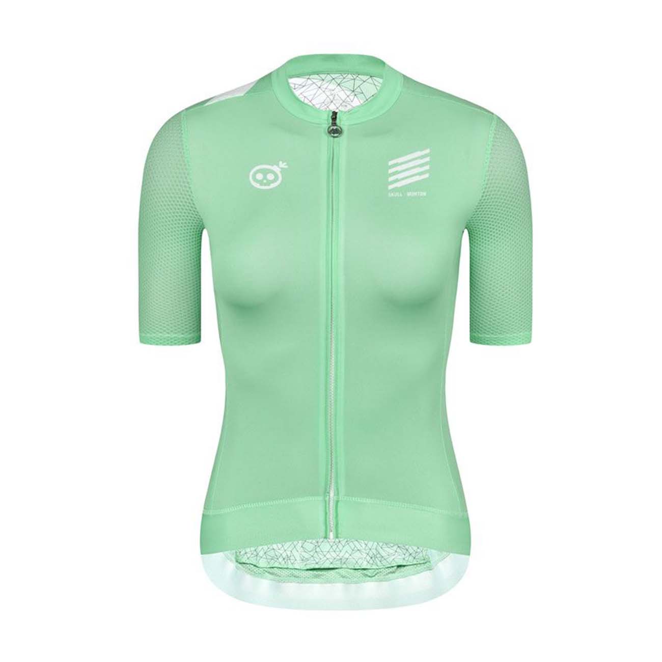 
                MONTON Cyklistický dres s krátkým rukávem - SKULL III LADY - bílá/zelená M
            
