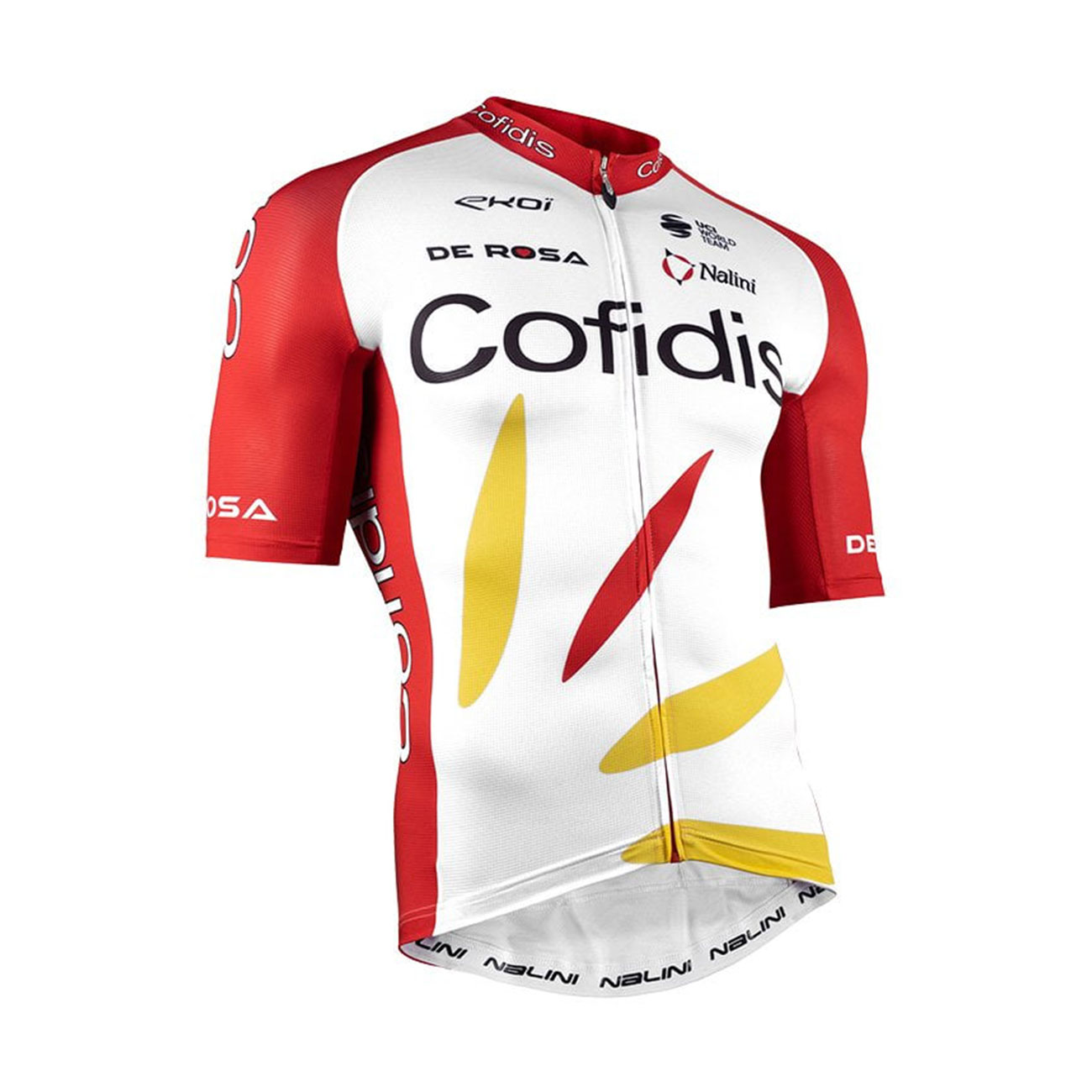 Levně NALINI Cyklistický dres s krátkým rukávem - COFIDIS 2021 - bílá/červená