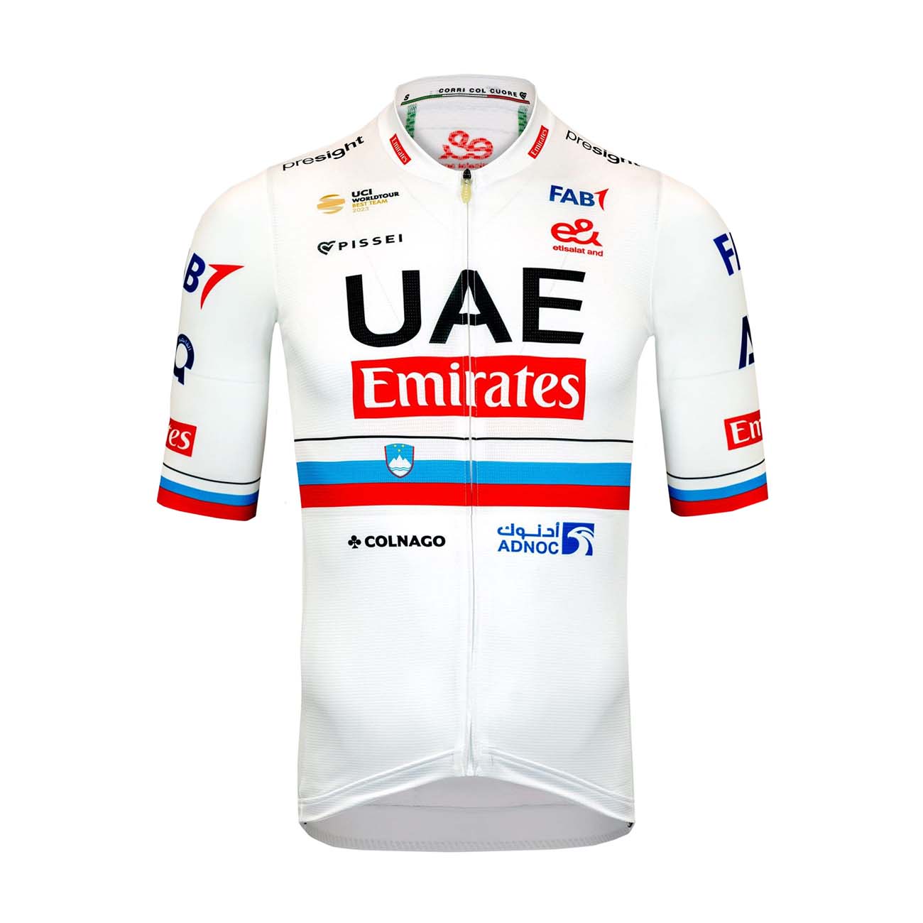 
                PISSEI Cyklistický dres s krátkým rukávem - UAE TEAM EMIRATES SLOVENIAN 2024 - červená/bílá L
            