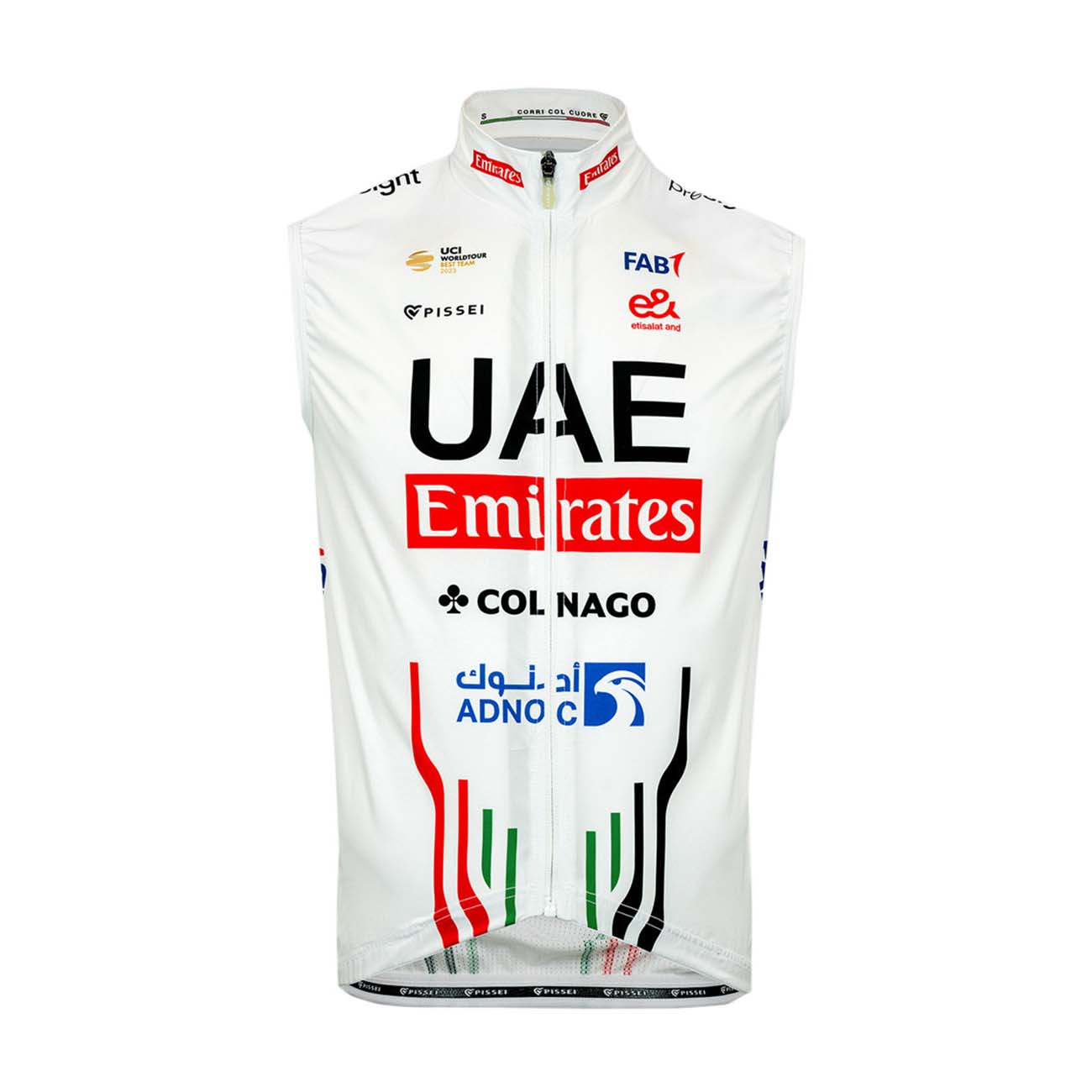 Levně PISSEI Cyklistická vesta - UAE TEAM EMIRATES 2024 - bílá