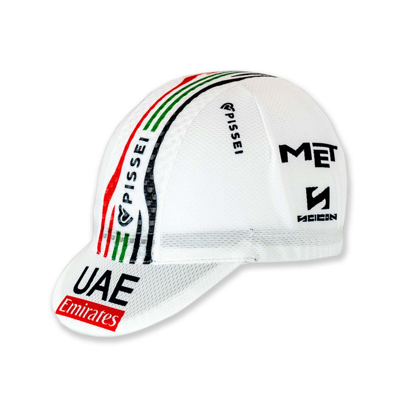 
                PISSEI Cyklistická čepice - UAE TEAM EMIRATES 2024 - bílá/černá
            