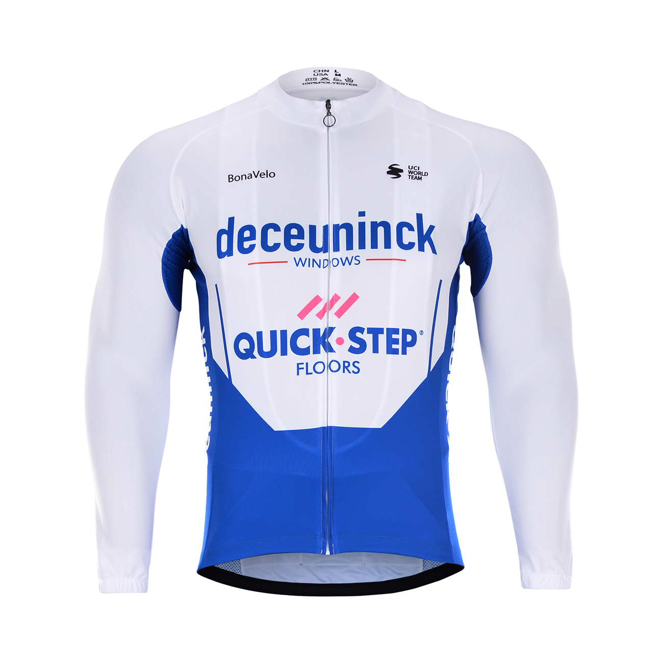 
                BONAVELO Cyklistický dres s dlouhým rukávem zimní - QUICKSTEP 2020 WNT - bílá/modrá XL
            