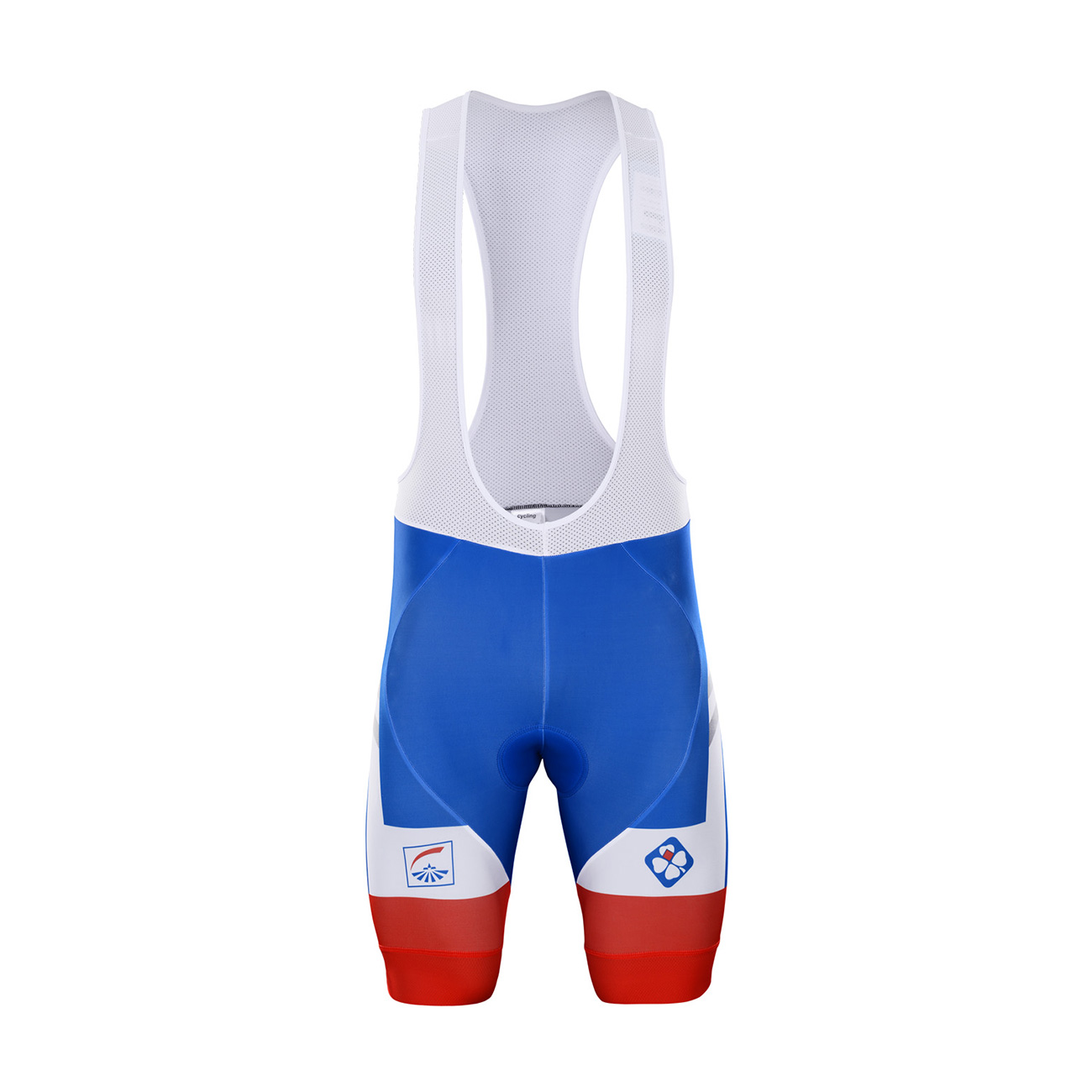 
                BONAVELO Cyklistické kalhoty krátké s laclem - GROUPAMA FDJ 2020 - bílá/modrá/červená XS
            