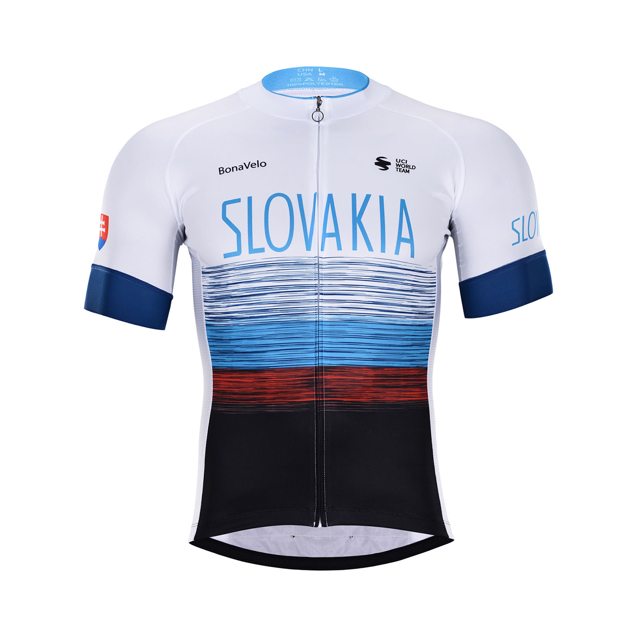 
                BONAVELO Cyklistický dres s krátkým rukávem - SLOVAKIA - černá/bílá/modrá/červená M
            