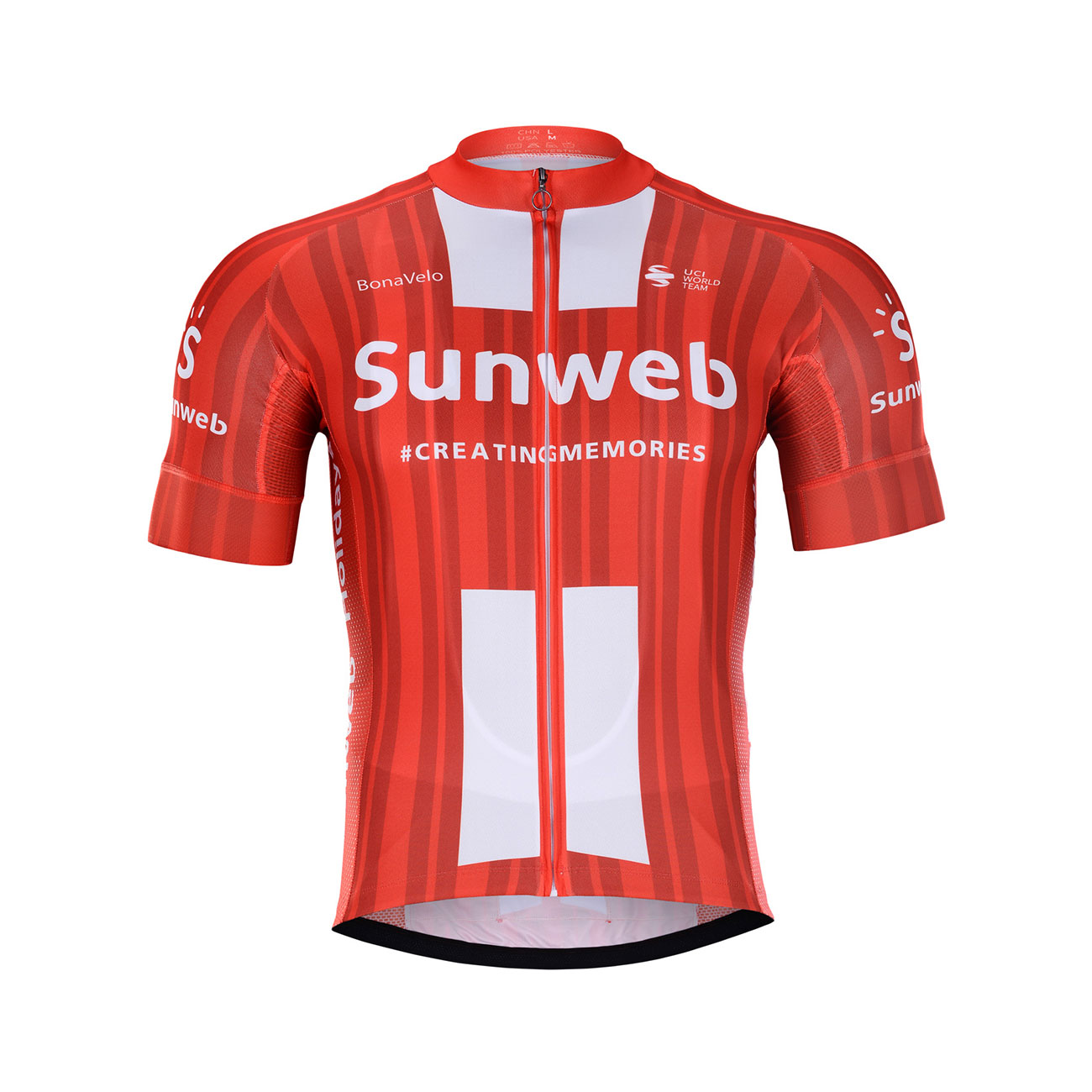 
                BONAVELO Cyklistický dres s krátkým rukávem - SUNWEB 2020 - červená XS
            